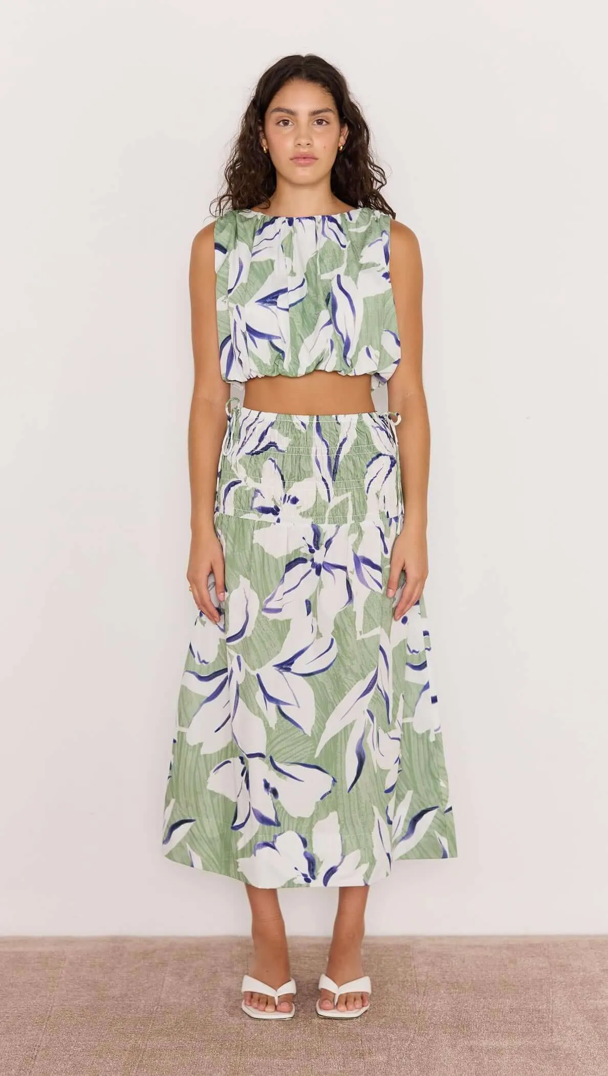 Green & White Floral Midi Skirt sold by MINKPINK product image thumbnail 4