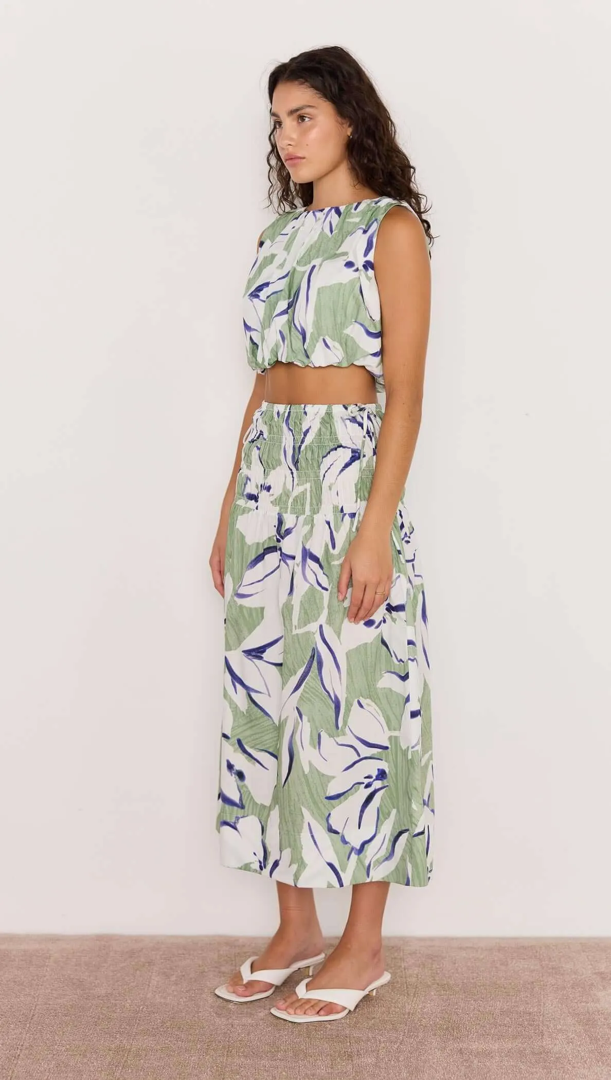 Green & White Floral Midi Skirt sold by MINKPINK product image thumbnail 2
