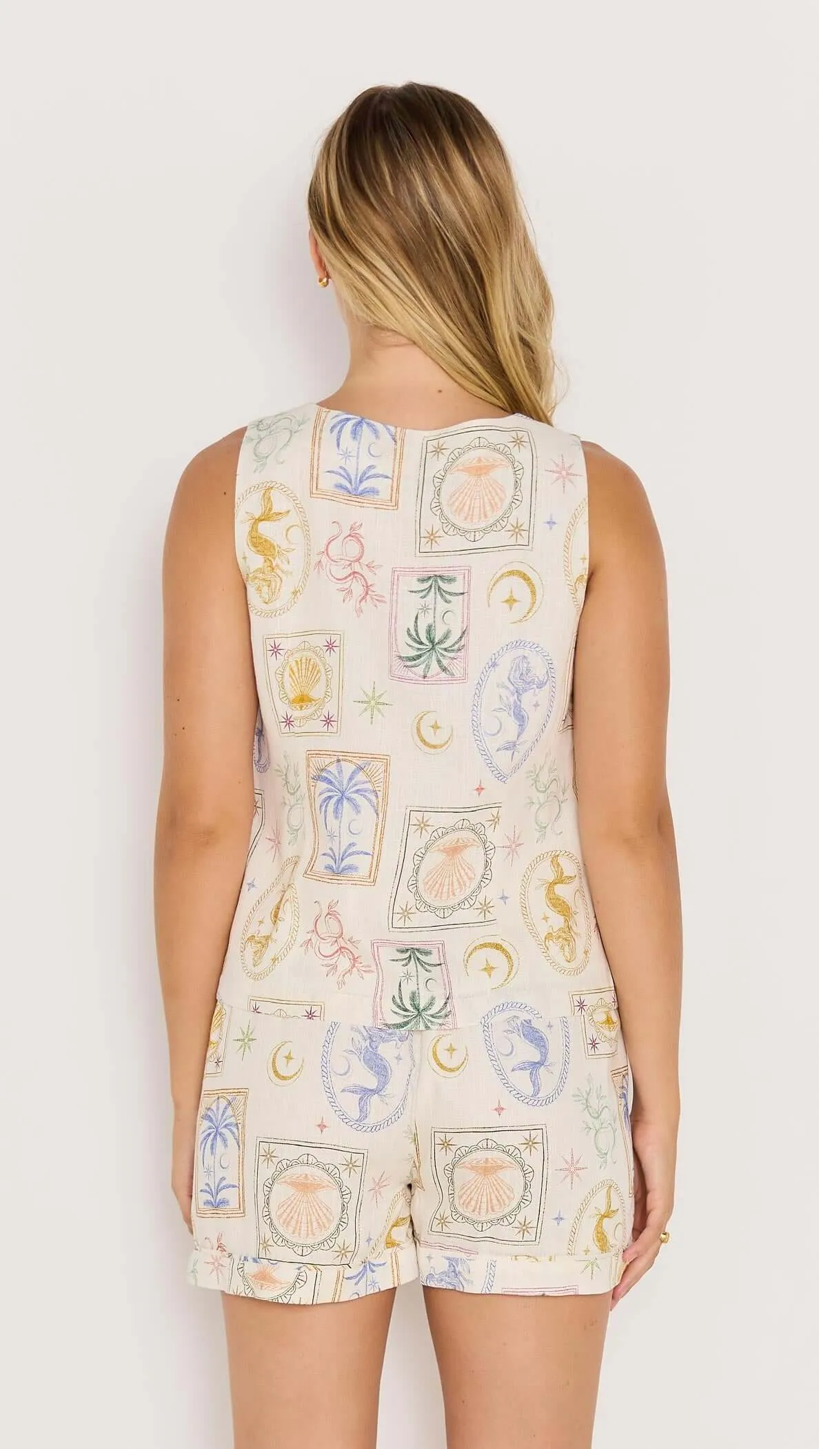 Printed Linen Blend Drawstring Shorts sold by MINKPINK product image thumbnail 5