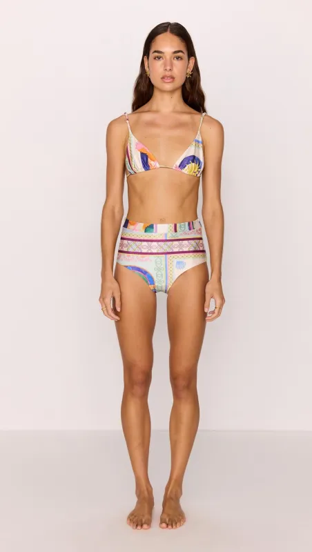 High-Waist Bikini Pant in Multicolour Print sold by MINKPINK
