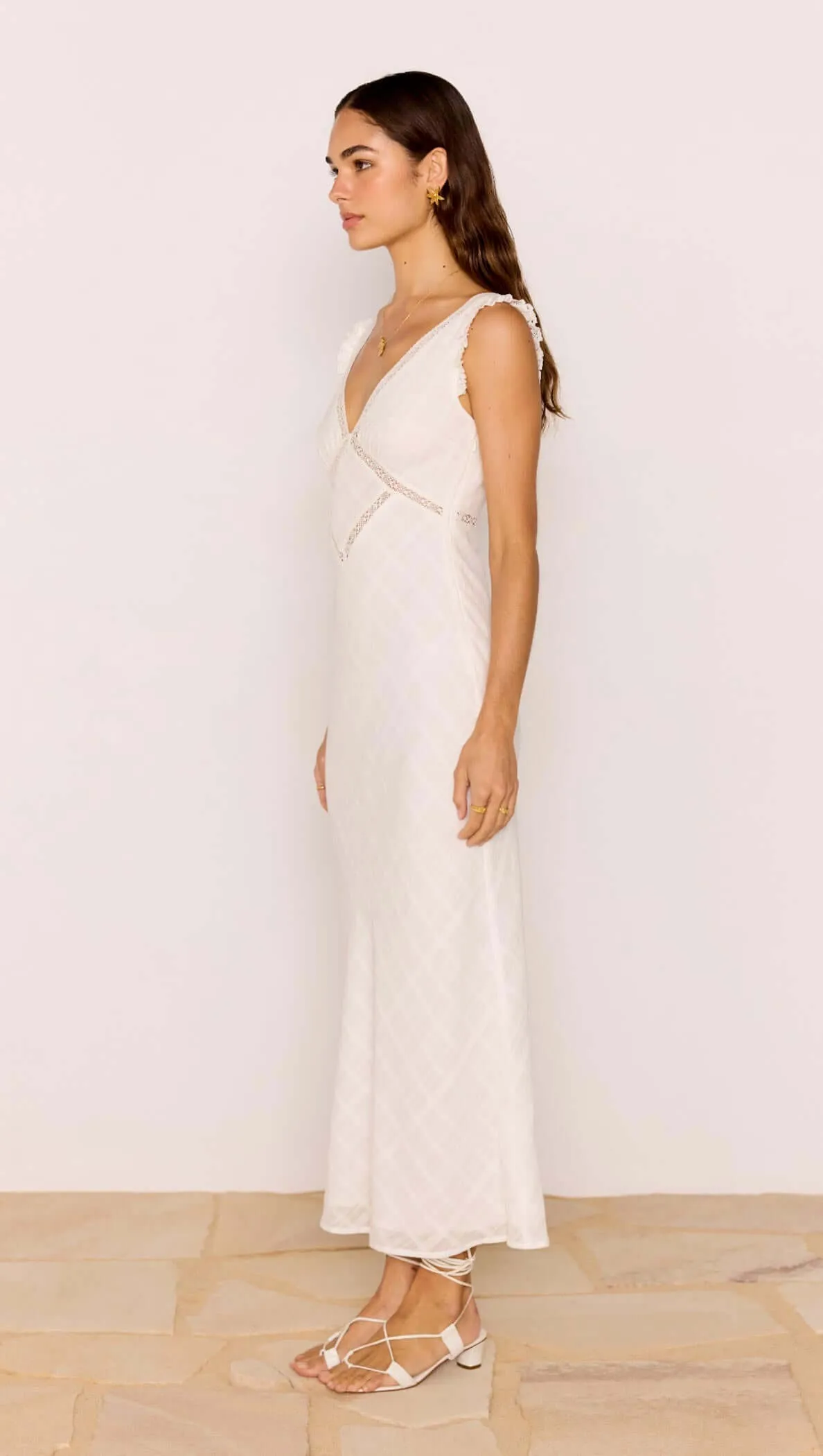 Lace Detail White Cotton Midi Dress sold by MINKPINK product image thumbnail 5