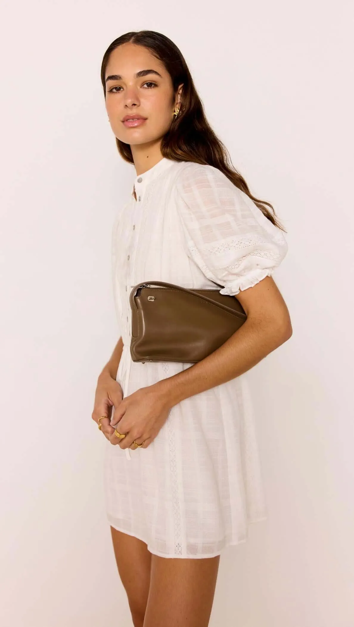 Lace Detail White Cotton Mini Dress sold by MINKPINK product image thumbnail 4