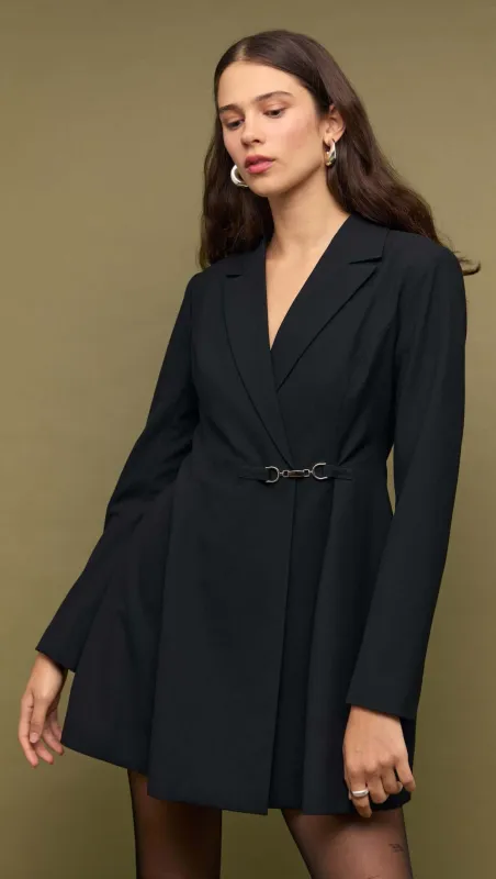 Black Blazer Mini Dress With Buckle Detail sold by MINKPINK