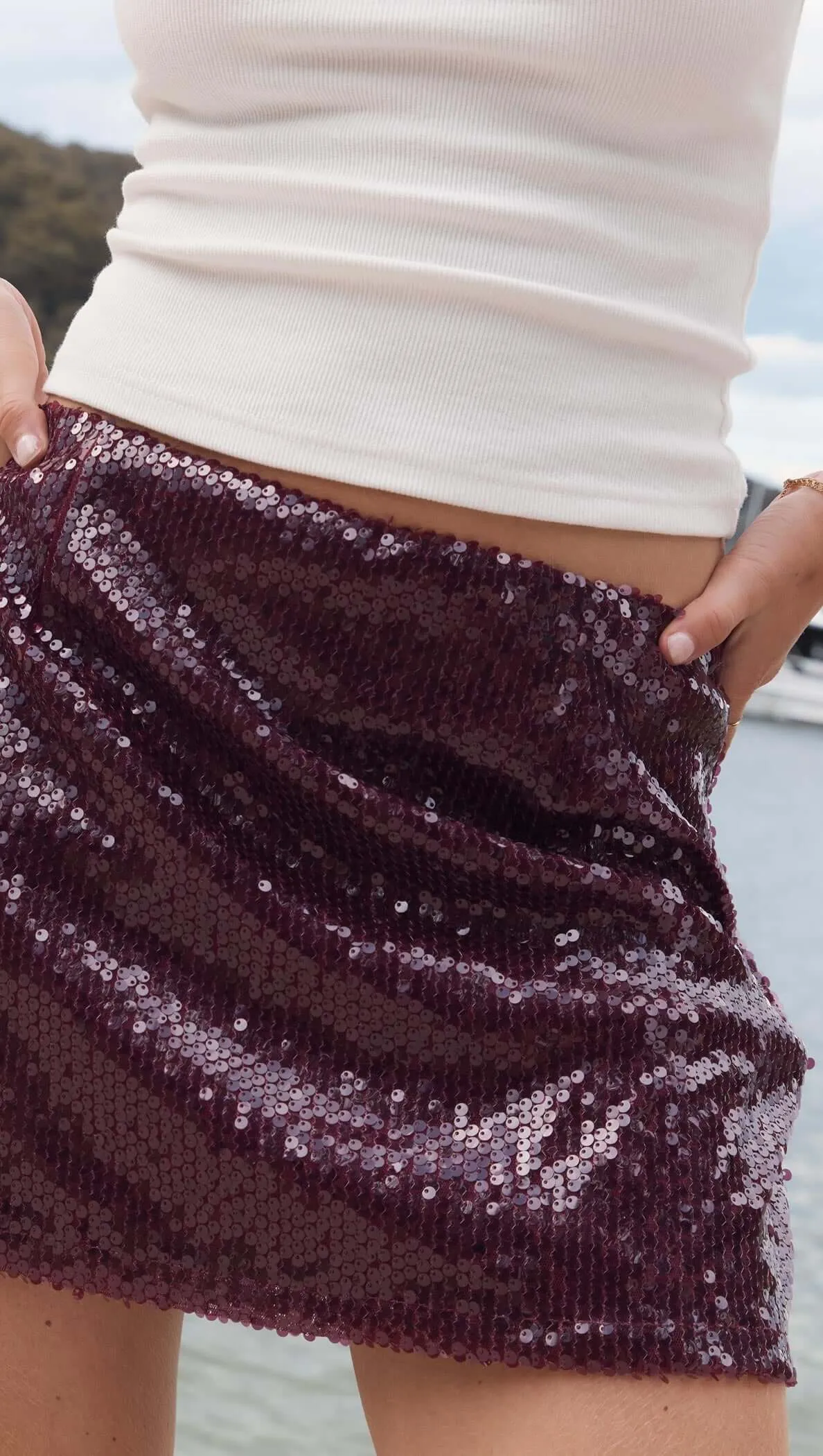 Purple Sequin Mini Skirt sold by MINKPINK product image thumbnail 5