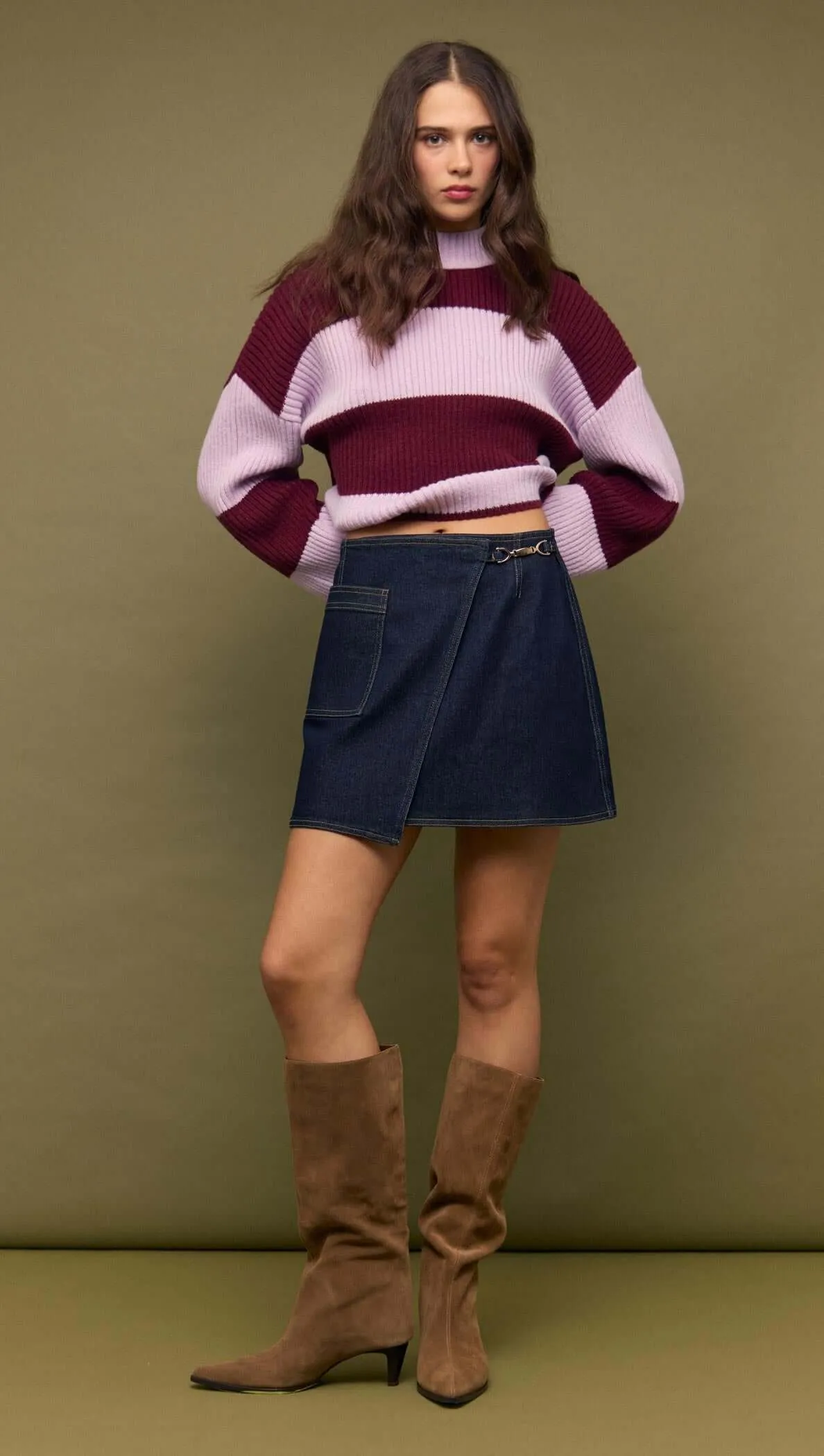 Denim Mini Wrap Skirt With Buckle Detail sold by MINKPINK product image thumbnail 3