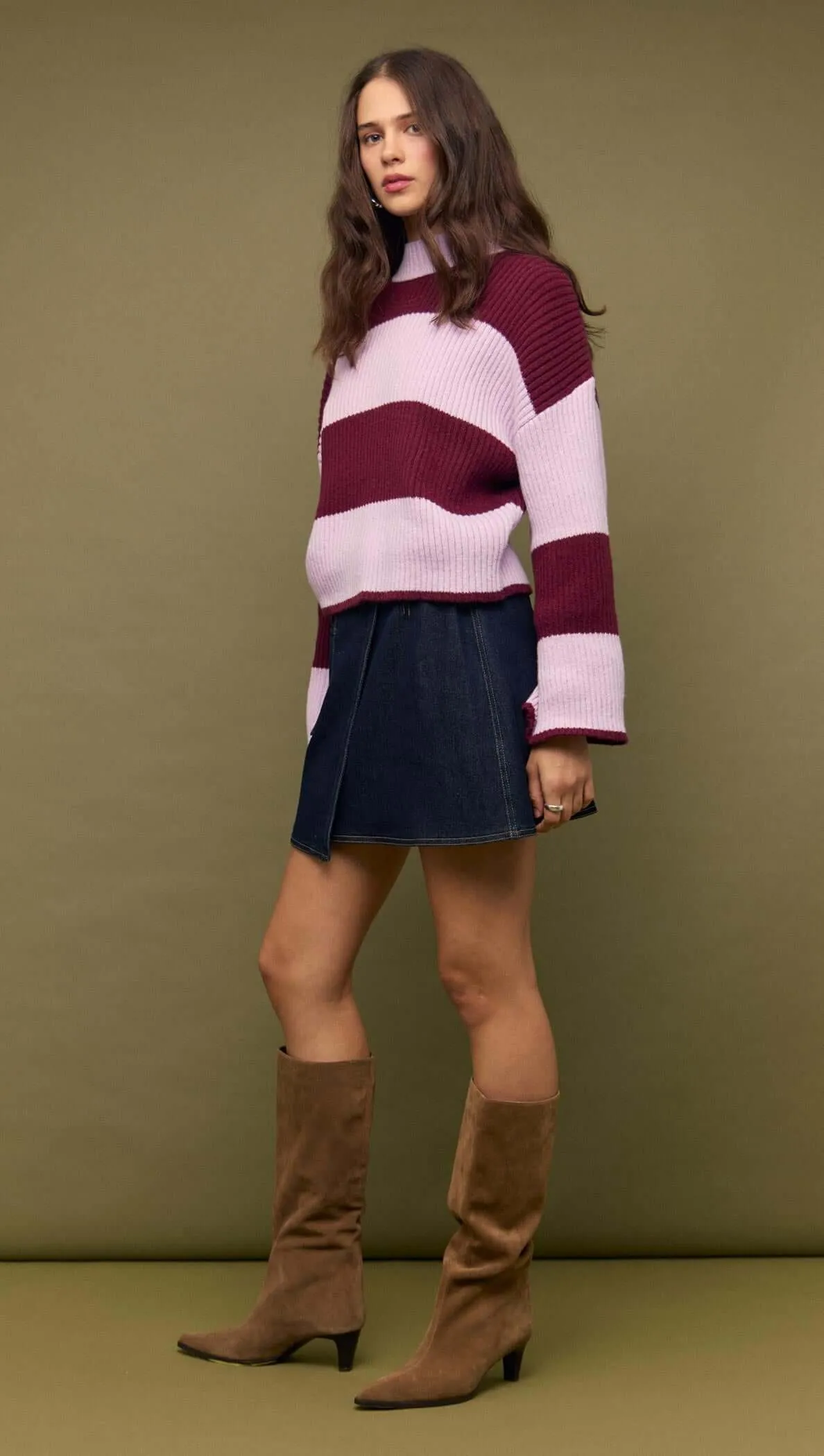 Denim Mini Wrap Skirt With Buckle Detail sold by MINKPINK