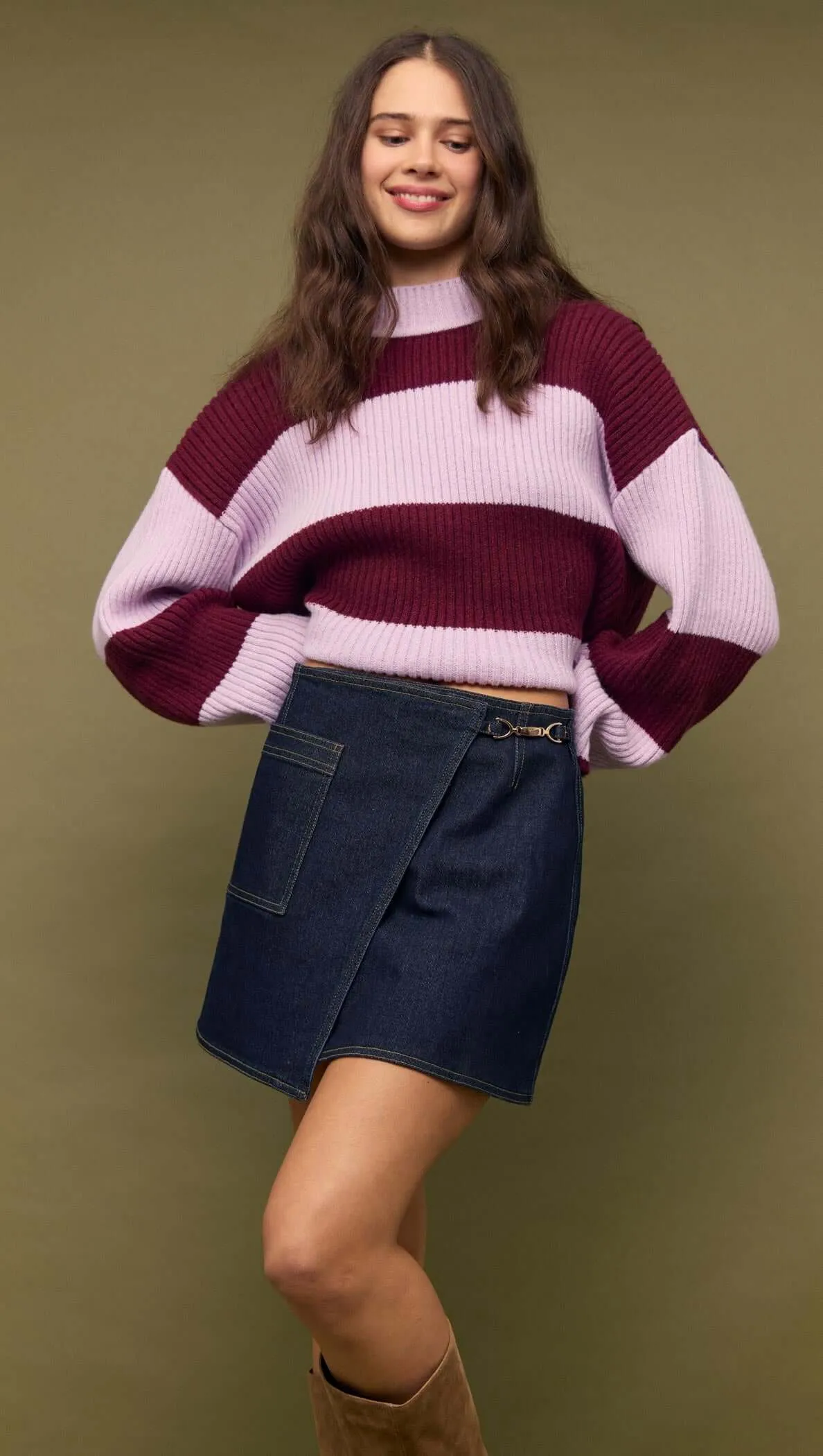 Denim Mini Wrap Skirt With Buckle Detail sold by MINKPINK product image thumbnail 5
