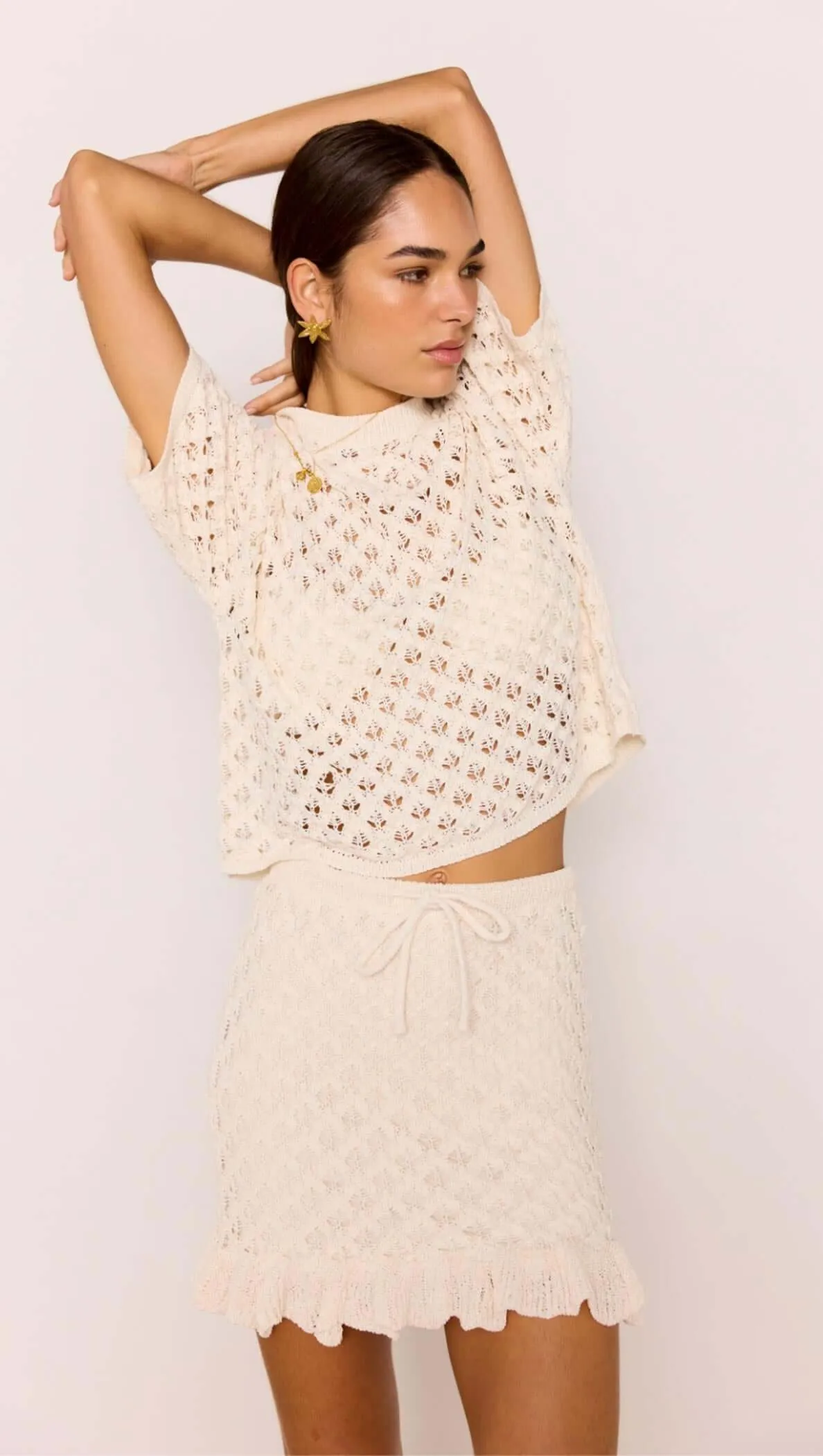 White Pointelle Knit Resort Top sold by MINKPINK product image thumbnail 4