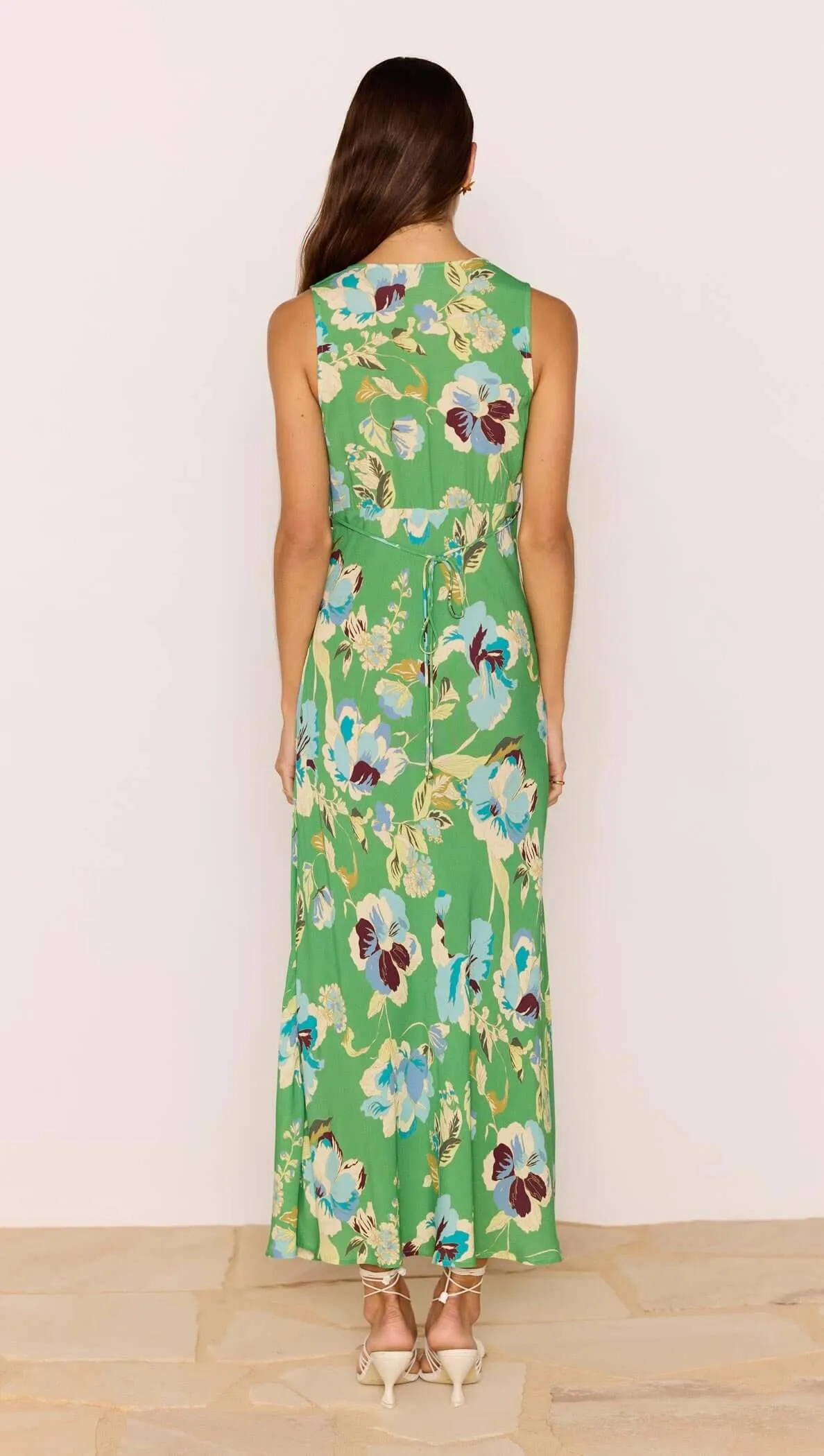 Green Floral Bias V-Neck Midi Dress sold by MINKPINK product image thumbnail 3