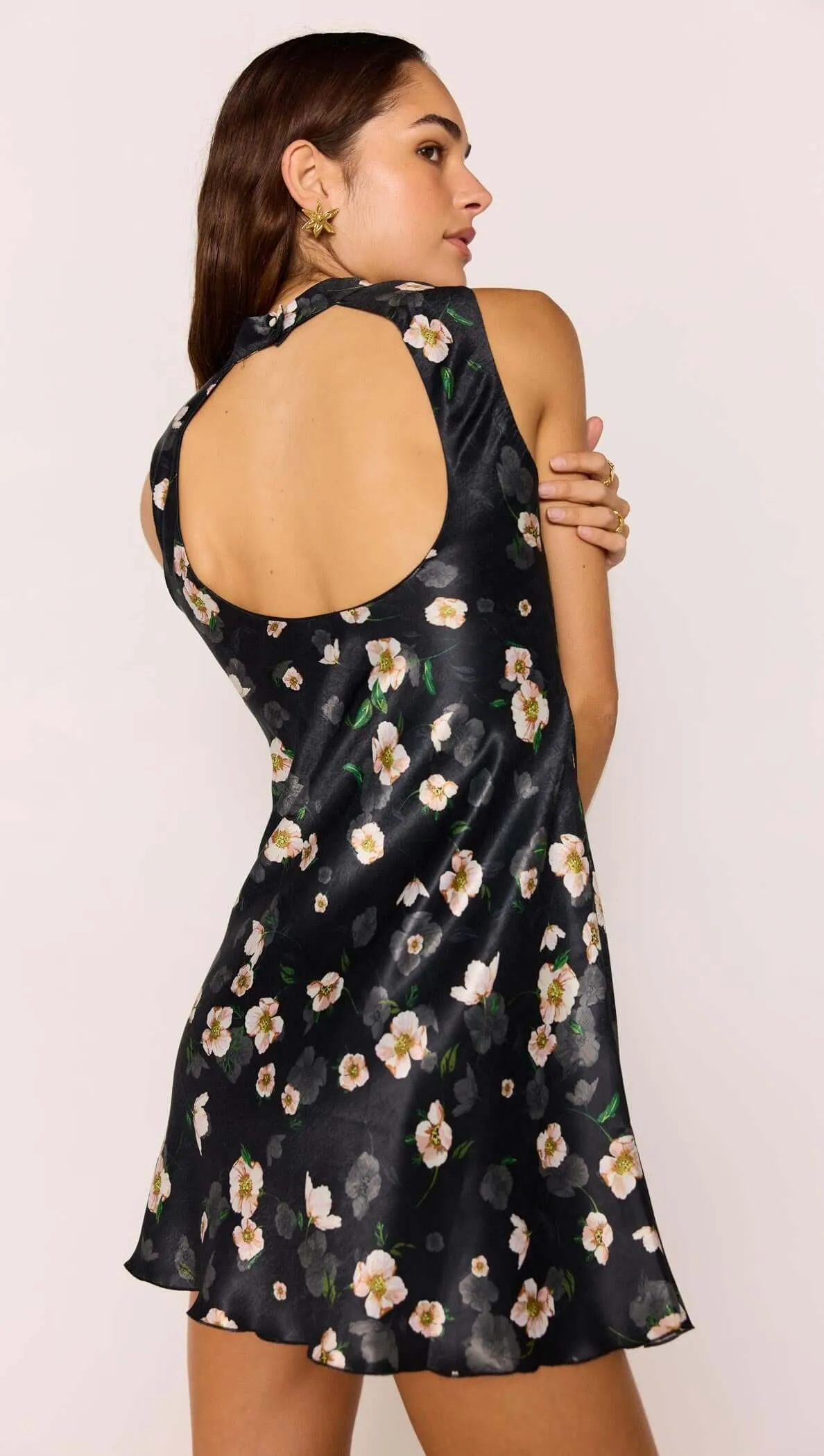 Black Floral Bias Mini Dress sold by MINKPINK product image thumbnail 2