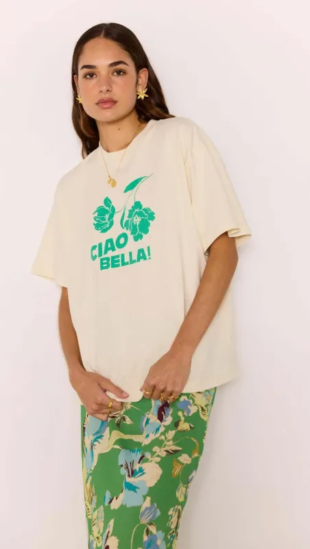 Ciao Bella Relaxed Cotton Oversized Tee sold by MINKPINK