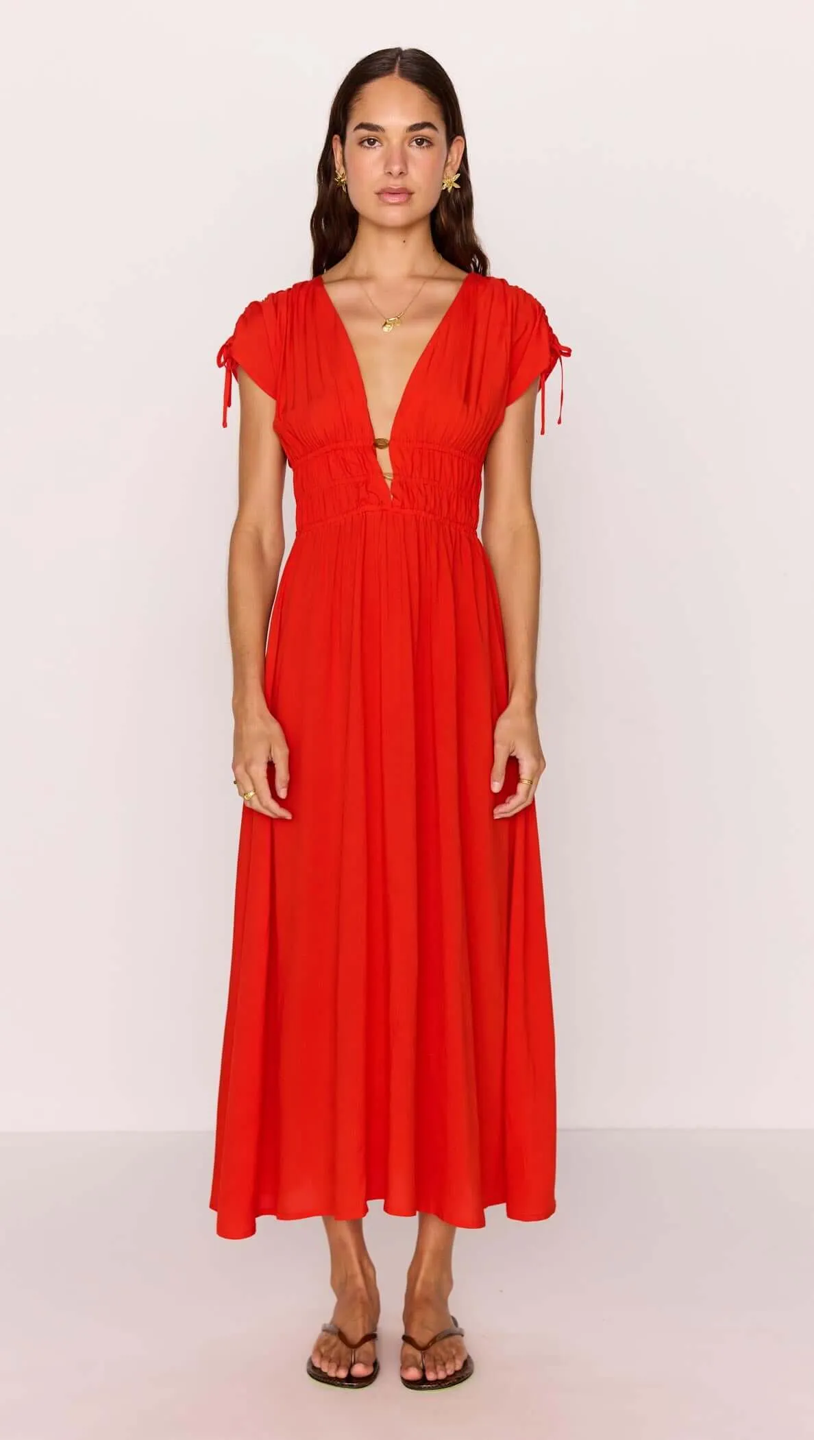 Scarlett V-Neck Midi Dress with Bead Detail sold by MINKPINK product image thumbnail 4