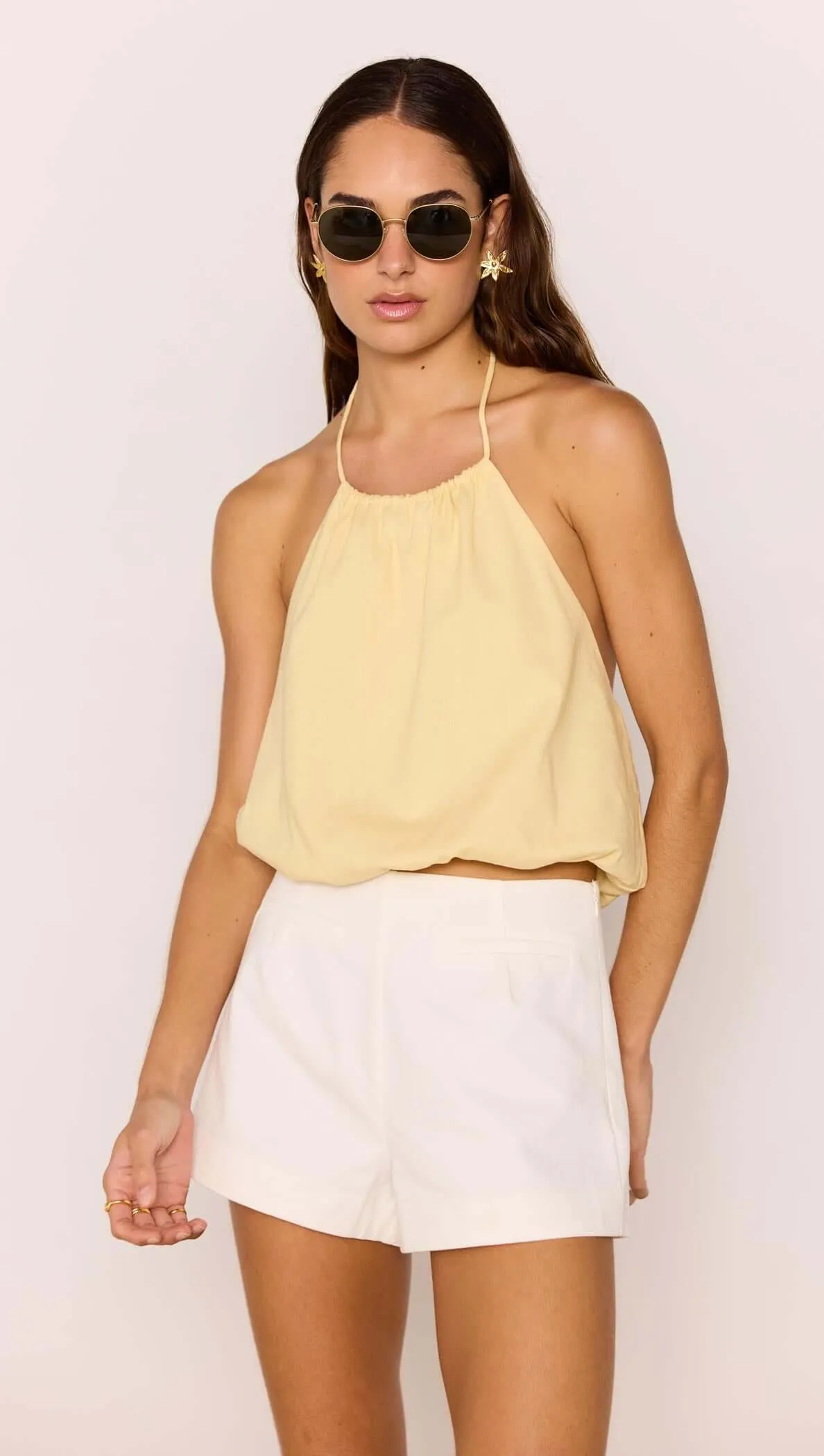 Butter Yellow Halter-Neck Low Back Bubble Top sold by MINKPINK product image thumbnail 2