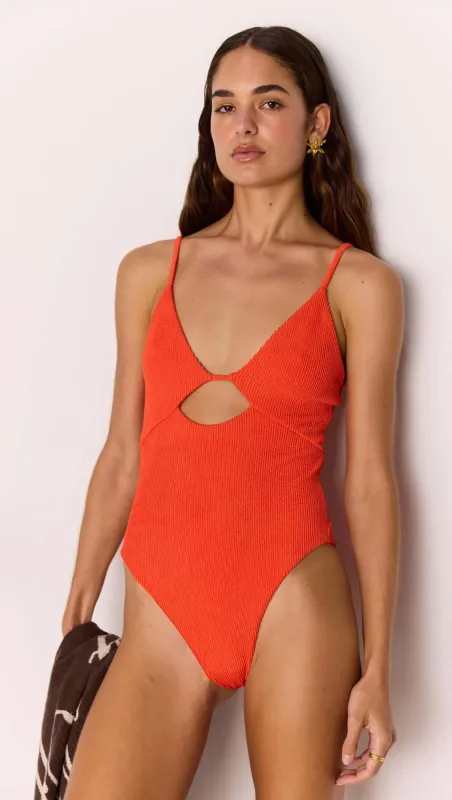 Scarlett Red Cut-Out Swimsuit sold by MINKPINK