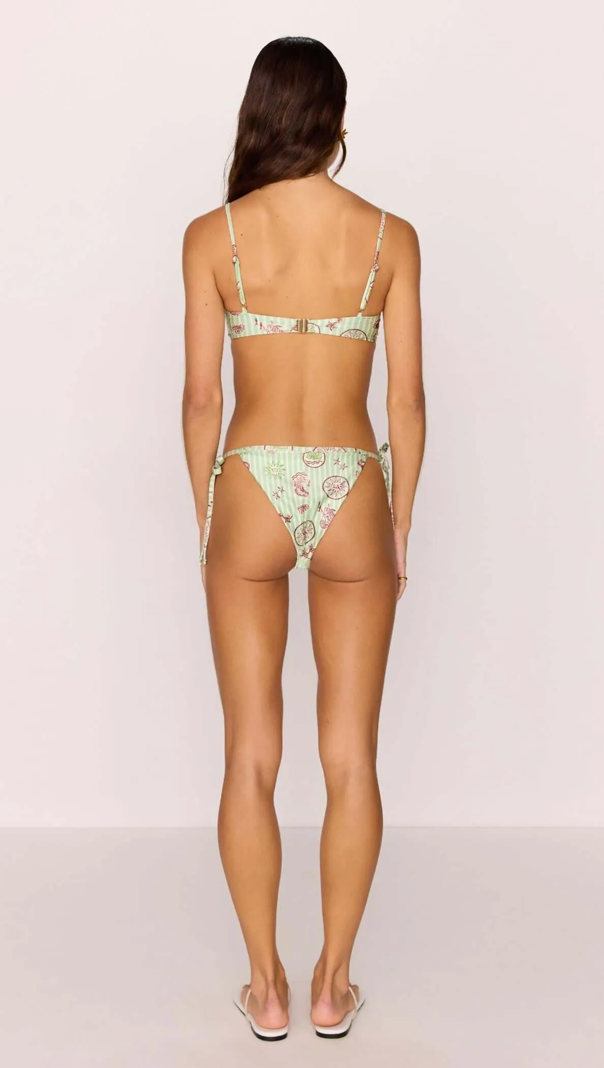 Green Stripe Printed Cheeky Tie Bikini Bottoms sold by MINKPINK product image thumbnail 4