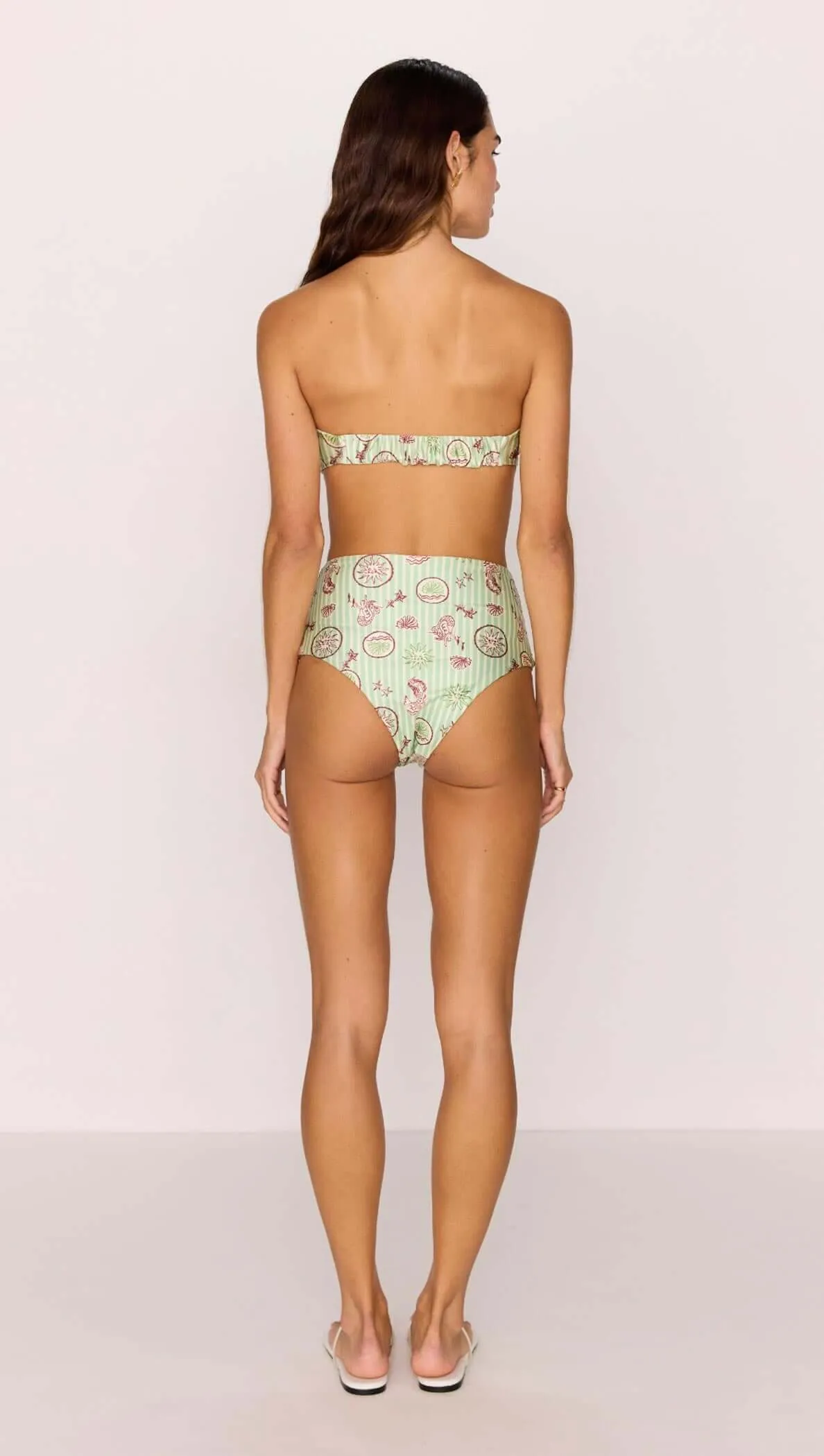 Green Stripe Printed High Waist Bikini Bottoms sold by MINKPINK product image thumbnail 4