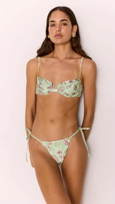 Green Stripe Printed Bikini Bra Top sold by MINKPINK