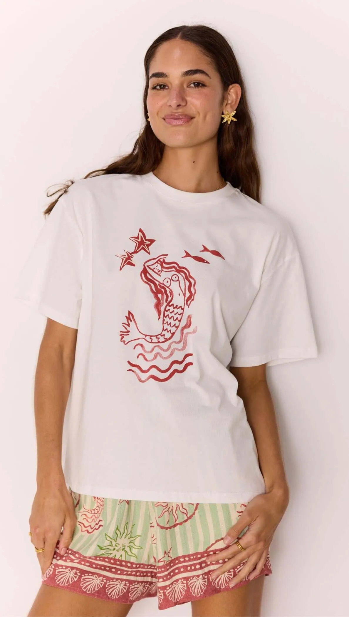 Cotton Mermaid Print T-Shirt sold by MINKPINK product image thumbnail 2