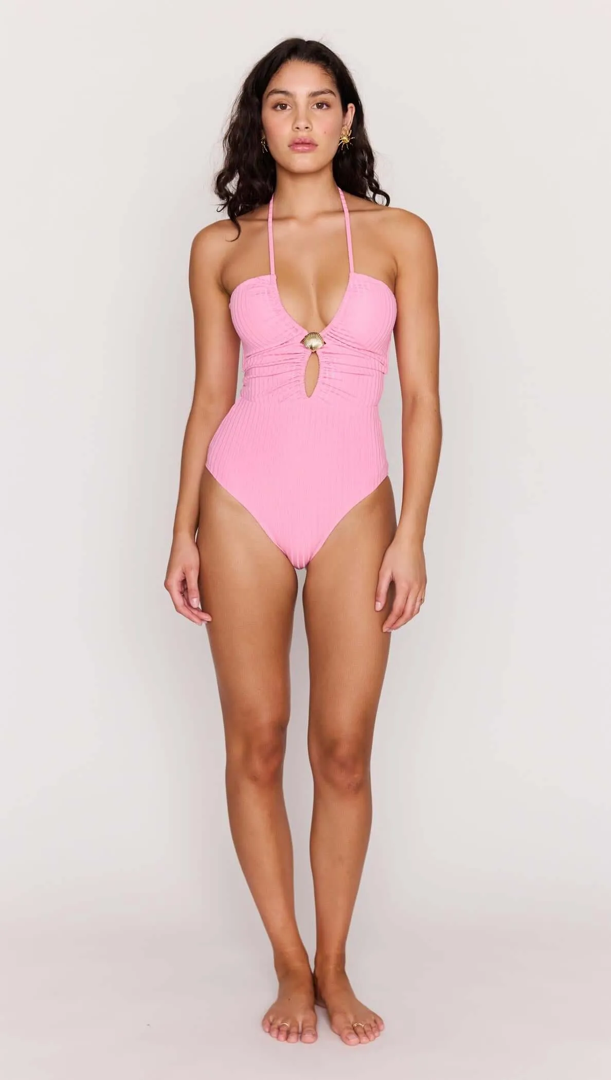Pink Keyhole One-Piece Swimsuit with Shell Detail sold by MINKPINK product image thumbnail 3