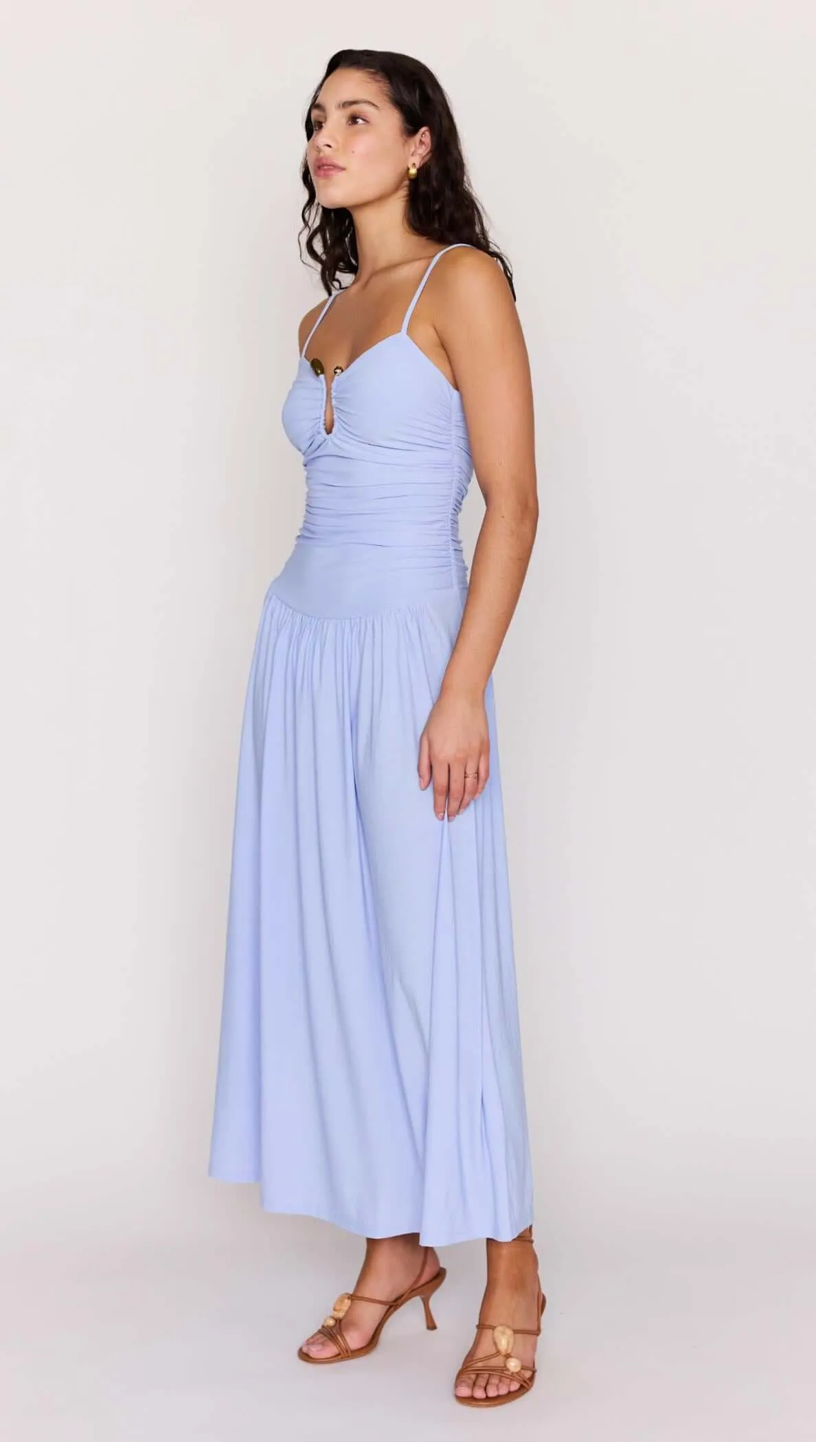 Powder Blue Mesh Drop Waist Maxi Dress sold by MINKPINK product image thumbnail 3