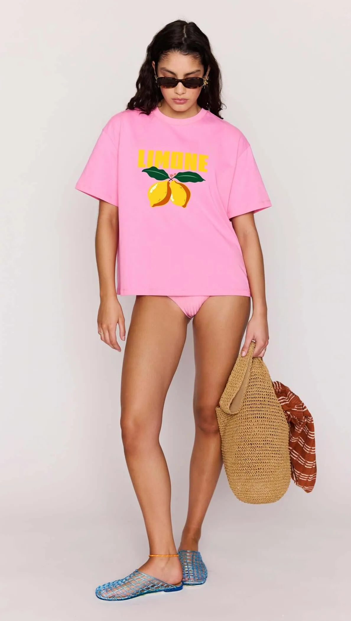 Pink Citrus Print Relaxed Oversized Cotton Tee sold by MINKPINK product image thumbnail 4