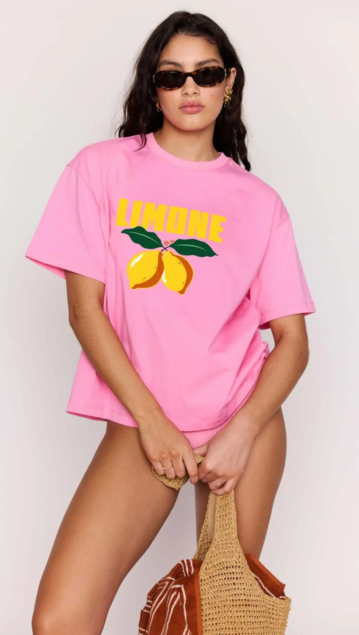 Pink Citrus Print Relaxed Oversized Cotton Tee sold by MINKPINK product image thumbnail 3