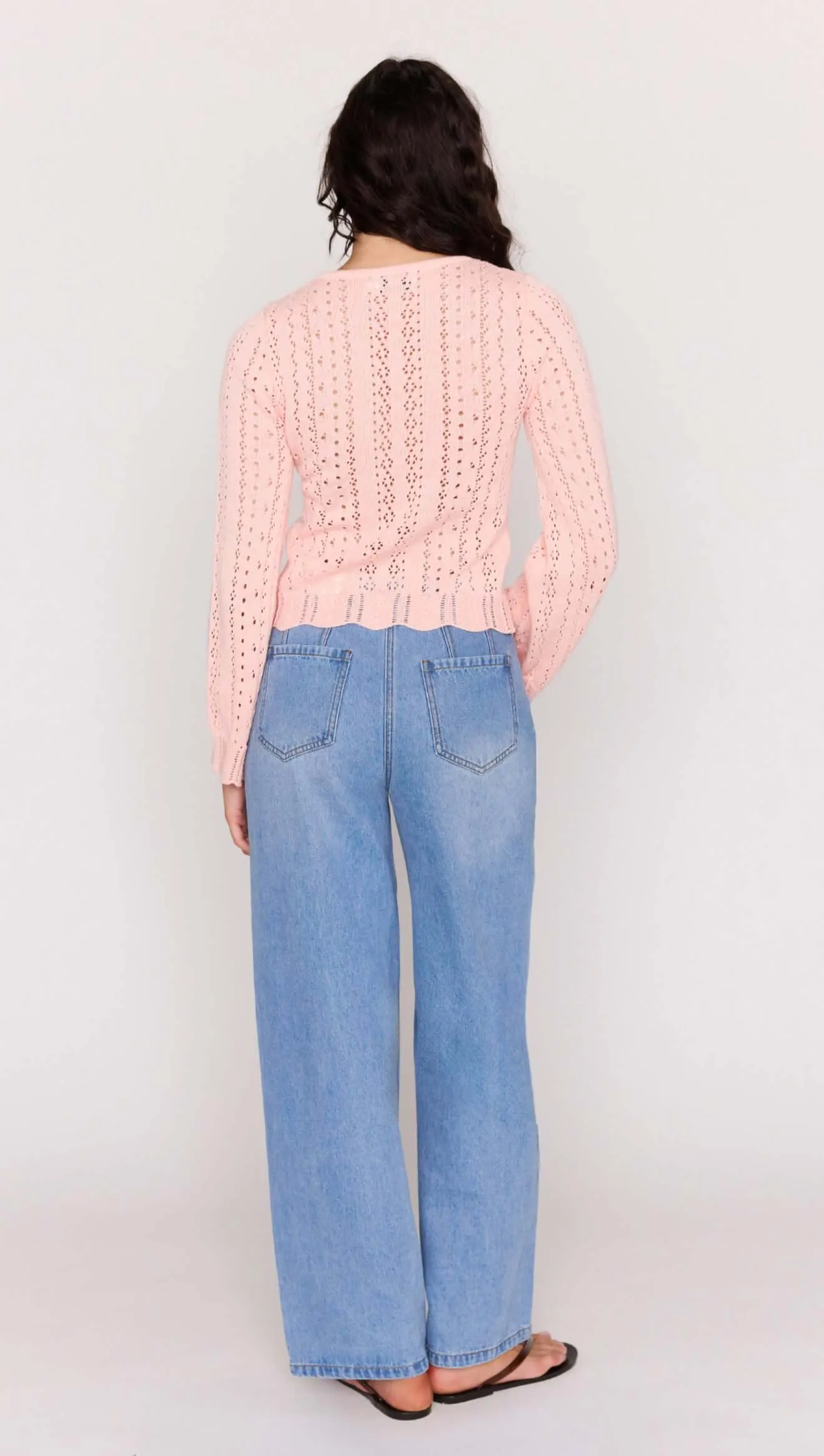 Soft Pink Cotton Pointelle Cardigan sold by MINKPINK product image thumbnail 4