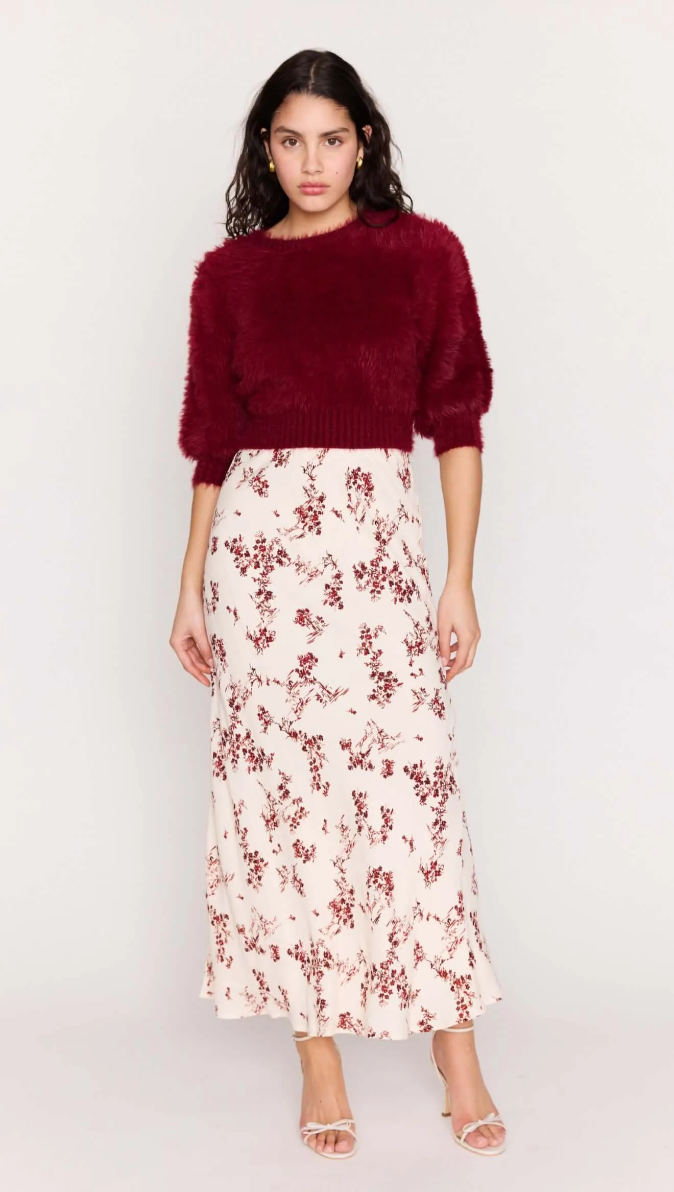 Cream Floral Toile Bias Cut Maxi Skirt sold by MINKPINK product image thumbnail 2