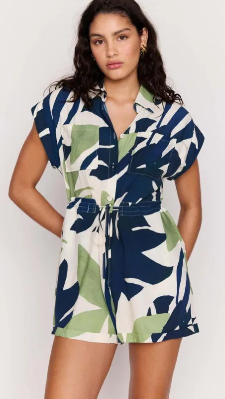 Leaf Print ECOVERO Playsuit sold by MINKPINK