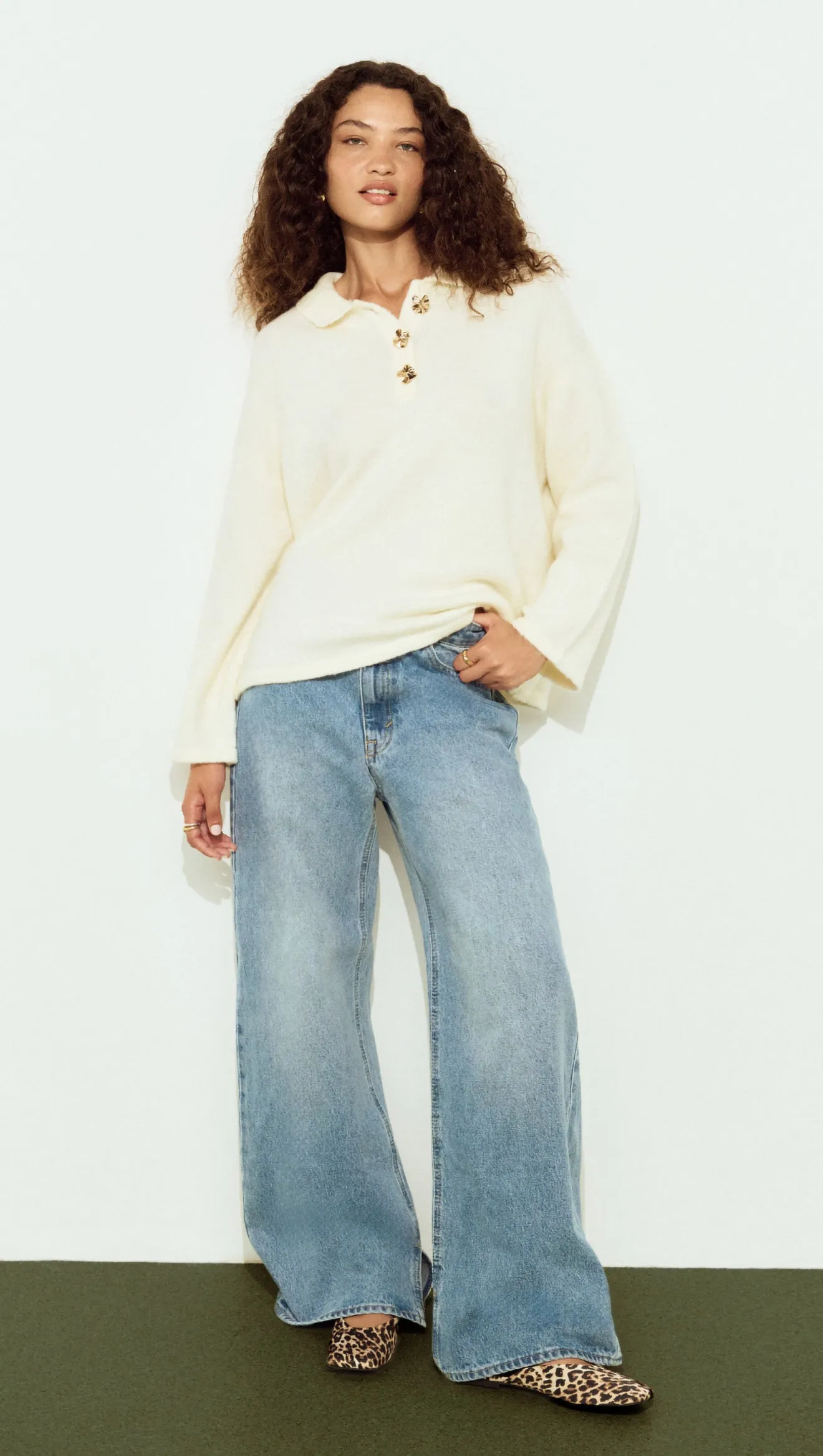 Gold Detail Relaxed Polo Knit sold by MINKPINK product image thumbnail 2