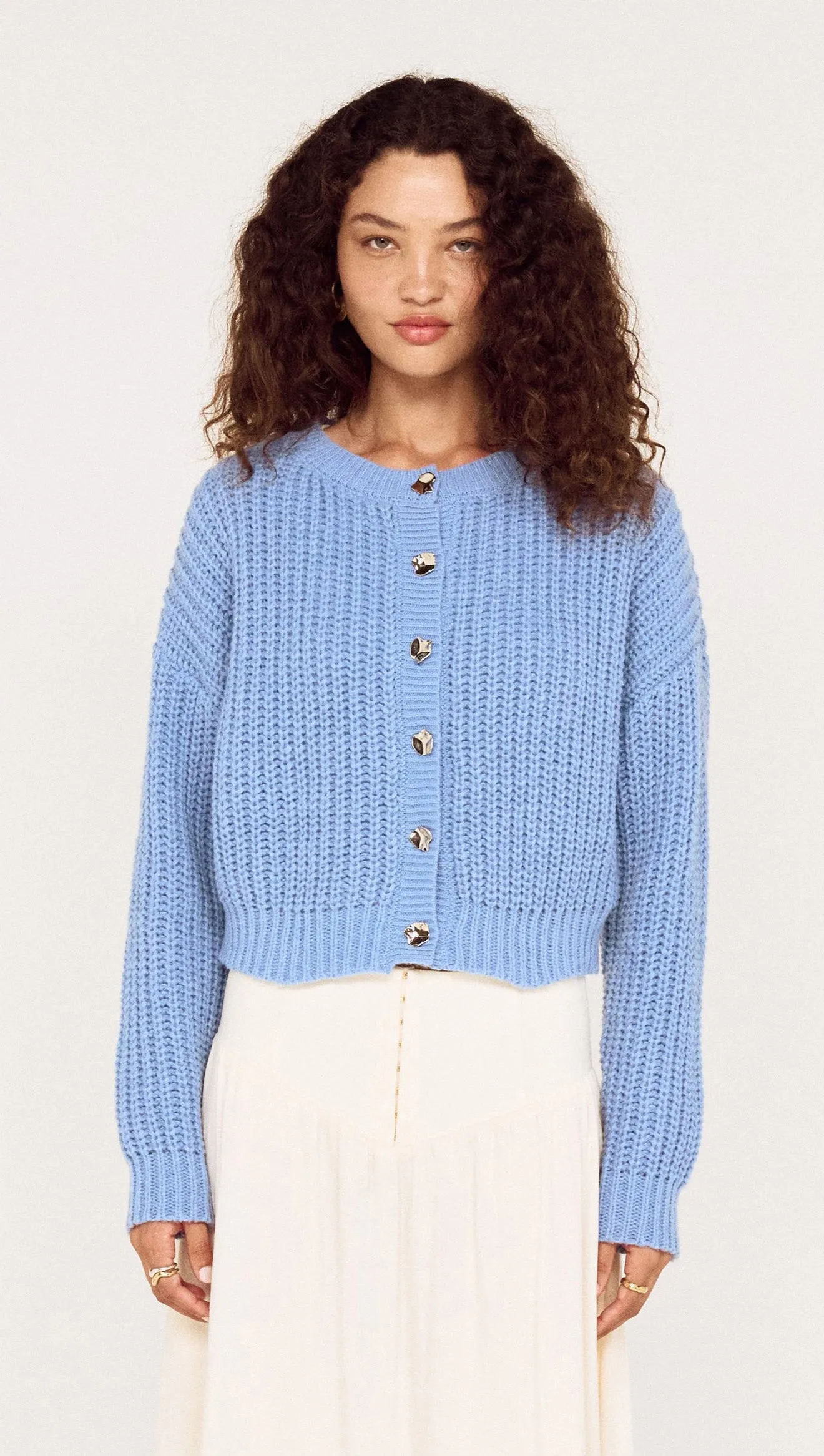 Gold Detail Chunky Knit Cardigan sold by MINKPINK product image thumbnail 2