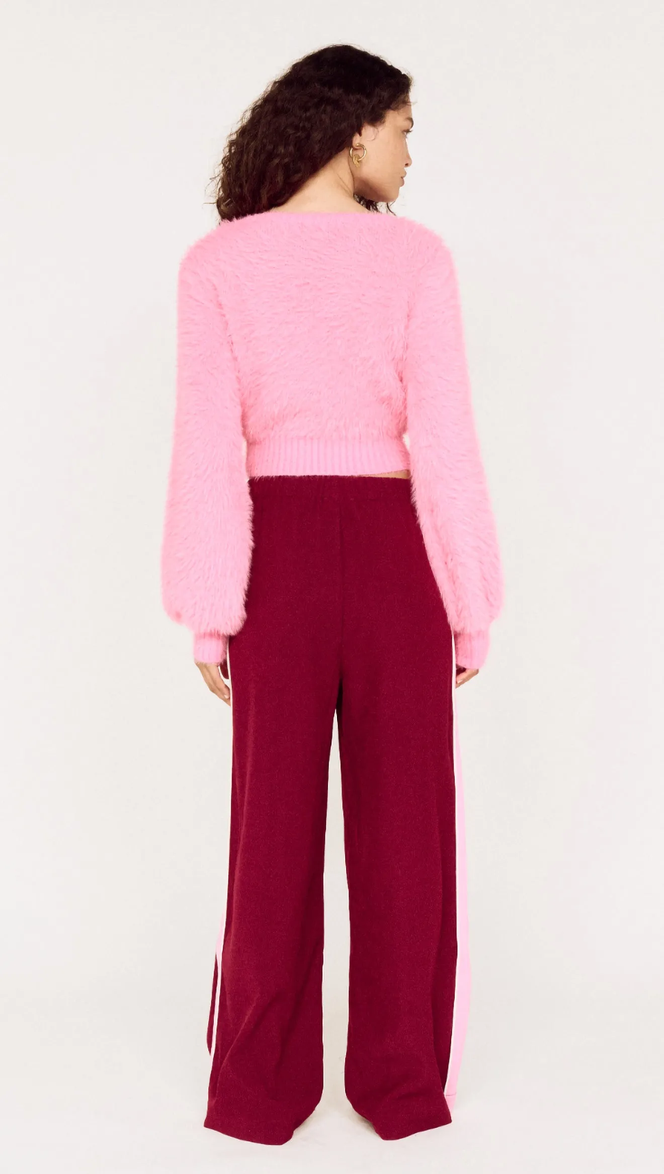 Clio Cropped Fuchsia Pink Fluffy Jumper sold by MINKPINK product image thumbnail 5