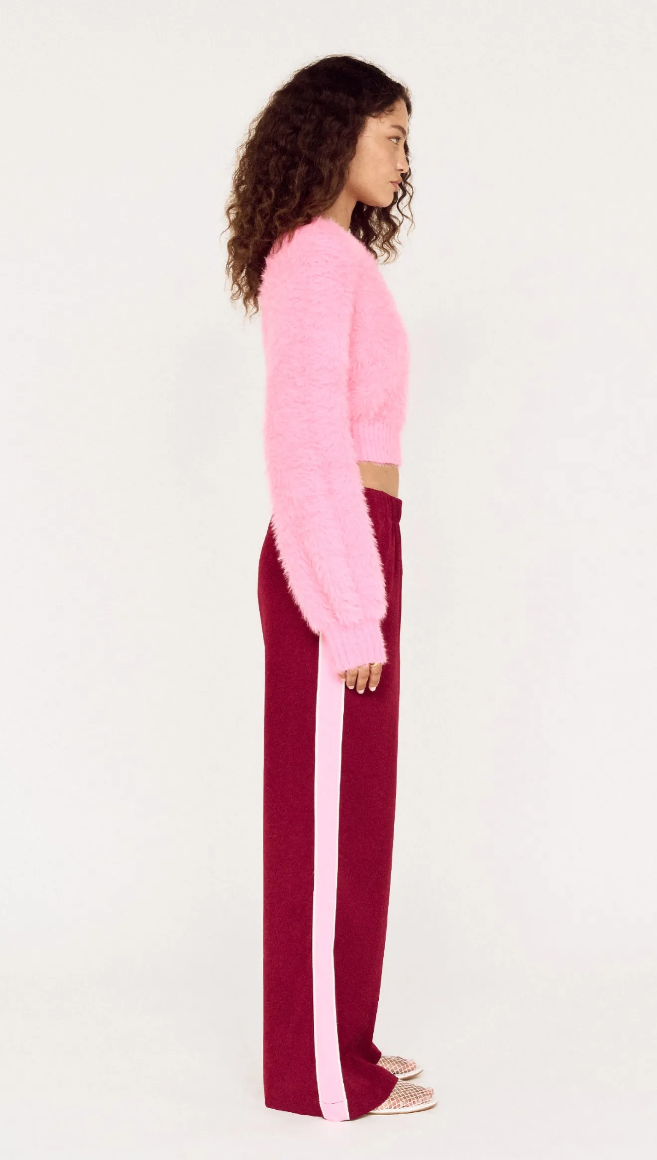 Clio Cropped Fuchsia Pink Fluffy Jumper sold by MINKPINK product image thumbnail 4