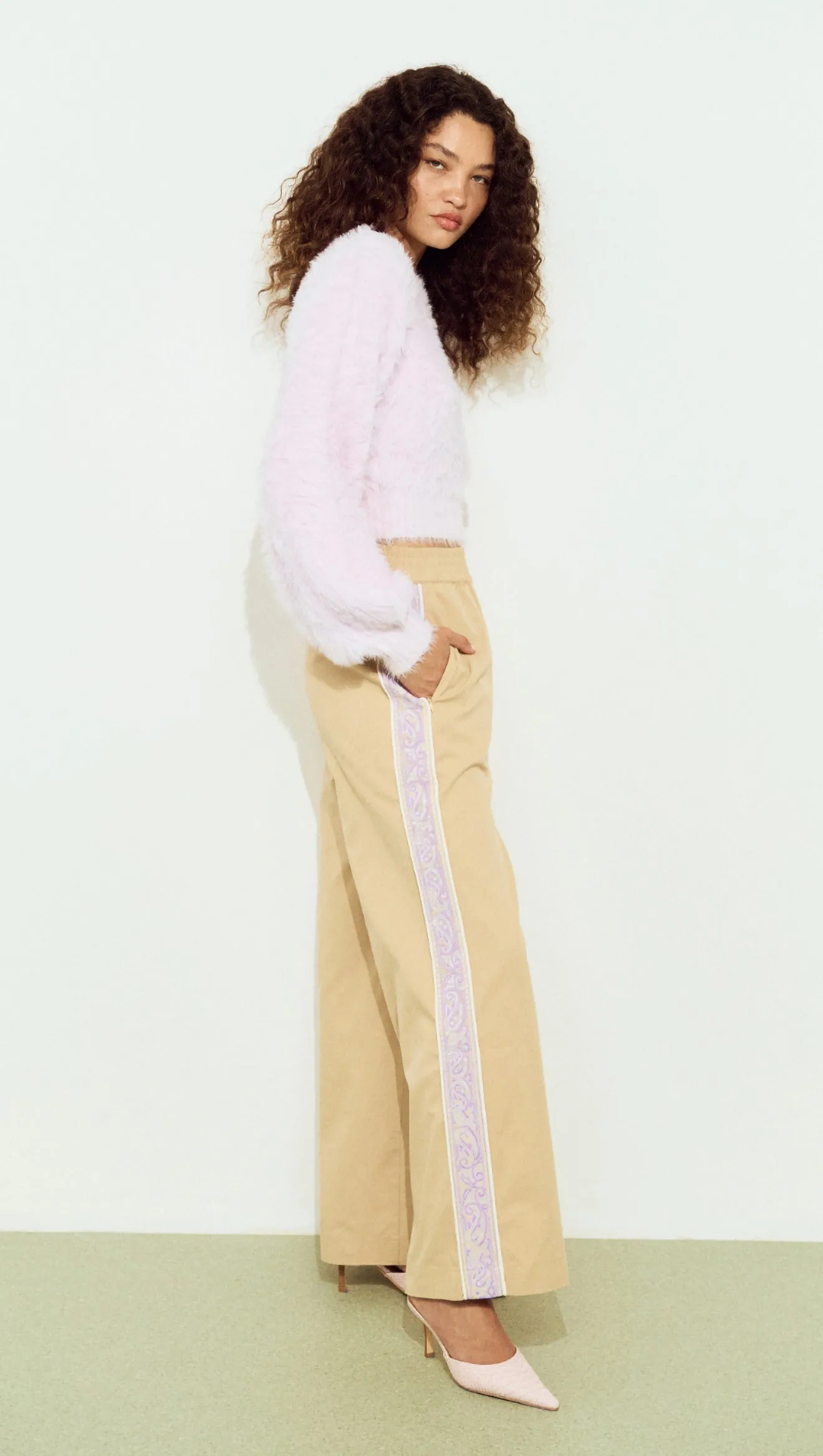 Beige Wide Leg Side Stripe Pant sold by MINKPINK product image thumbnail 2