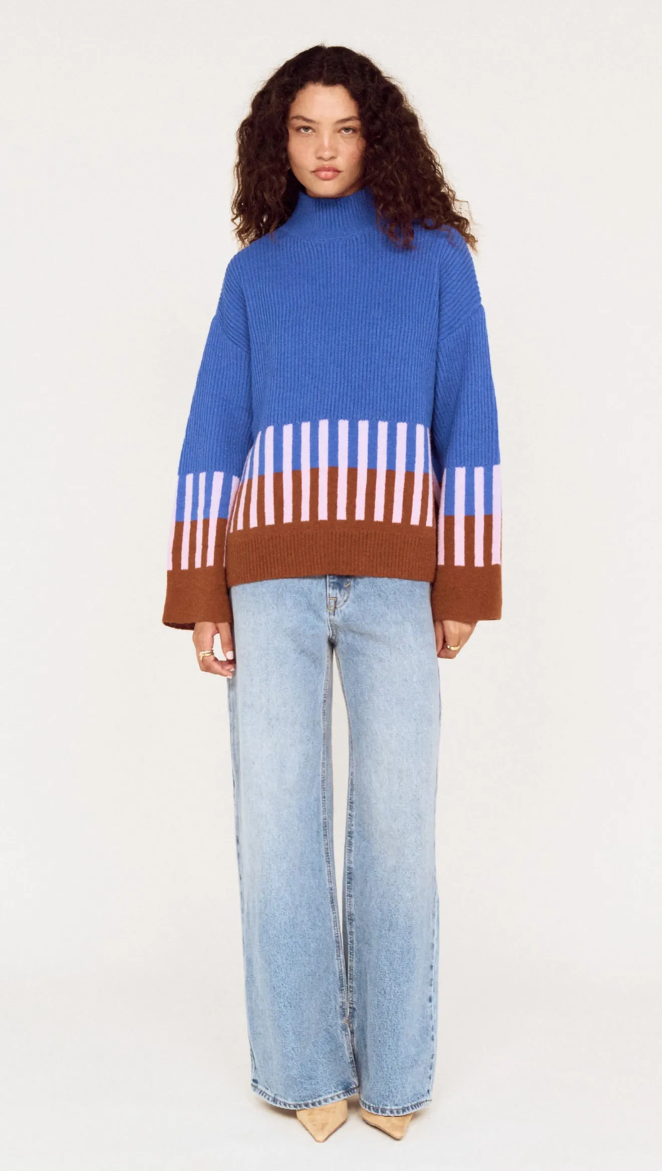 Cobalt Blue Intarsia Detail Jumper sold by MINKPINK product image thumbnail 2