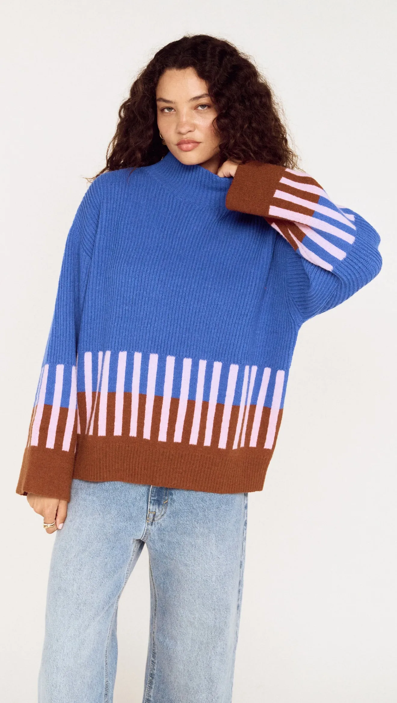 Cobalt Blue Intarsia Detail Jumper sold by MINKPINK product image thumbnail 3