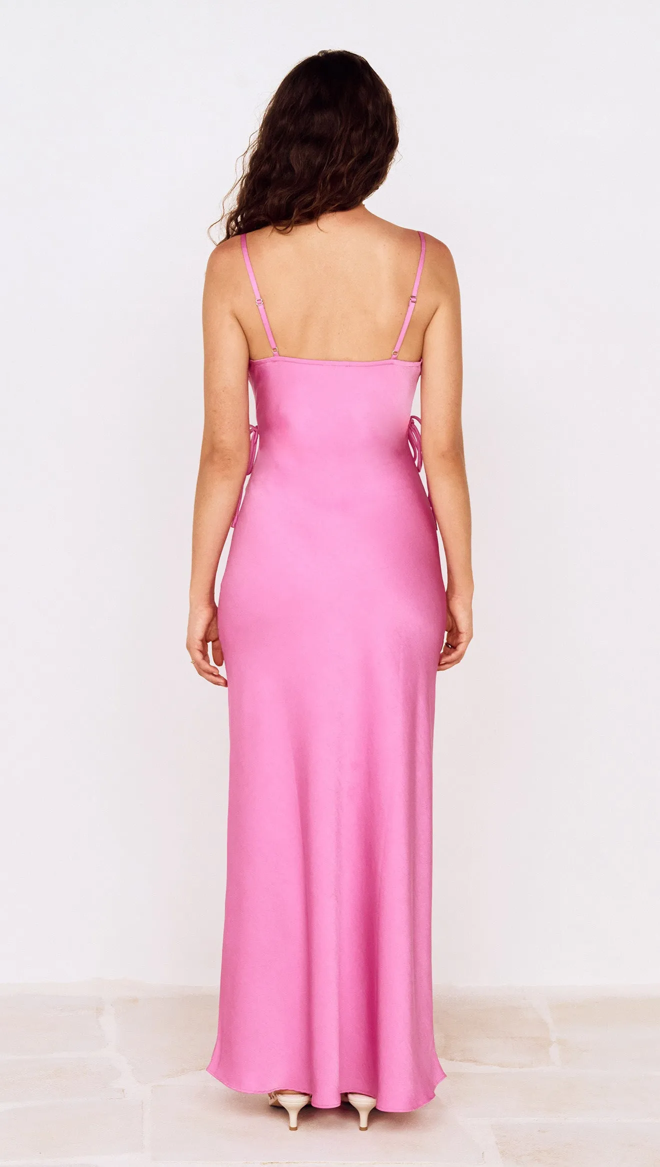 Fuchsia Bias Cut Maxi Dress with Lacing Detail sold by MINKPINK product image thumbnail 5