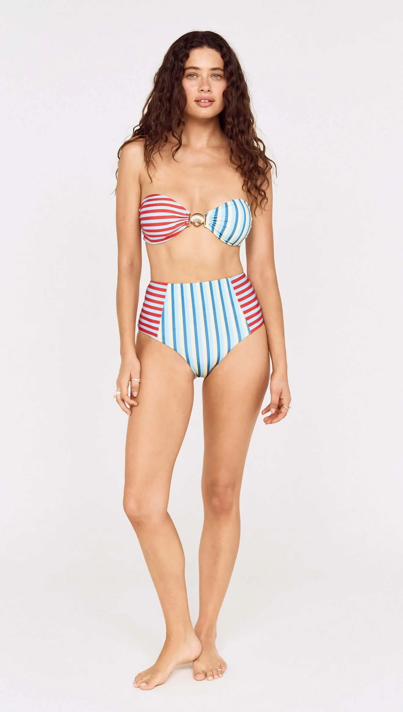 Contrast Stripe High Waisted Bikini Bottom sold by MINKPINK product image thumbnail 3