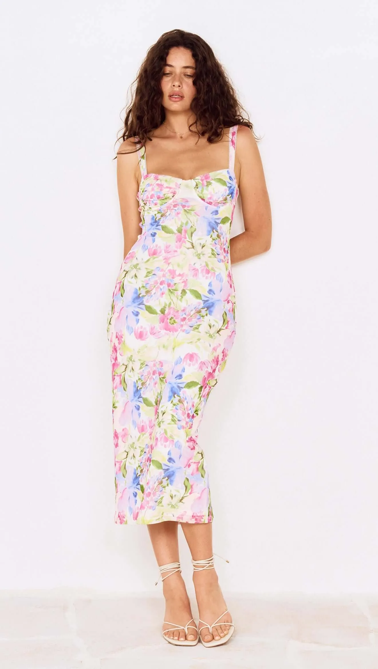 Watercolour Floral Mesh Midi Dress sold by MINKPINK product image thumbnail 3