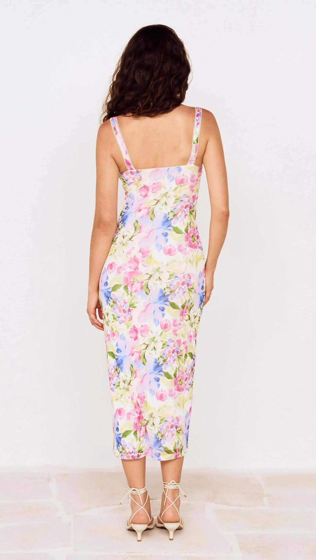 Watercolour Floral Mesh Midi Dress sold by MINKPINK product image thumbnail 5