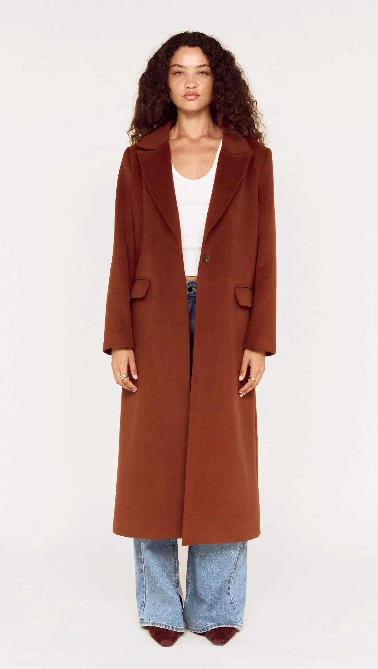 Soft Touch Tailored Coat in Chocolate sold by MINKPINK product image thumbnail 2