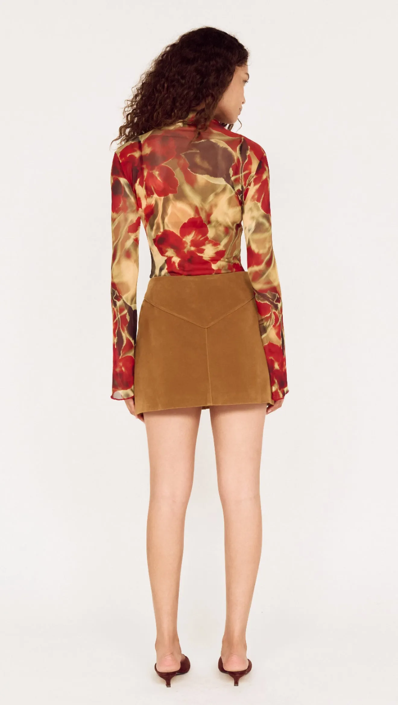 Button Front Faux Sude Mini Skirt sold by MINKPINK product image thumbnail 4