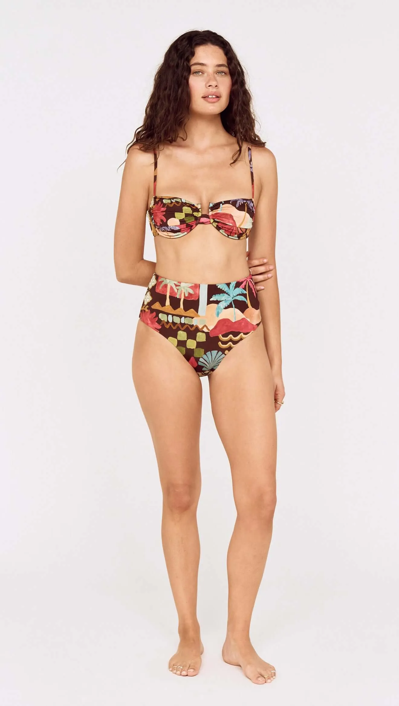 Vintage Coastal Print High Waisted Bikini Bottom sold by MINKPINK product image thumbnail 4