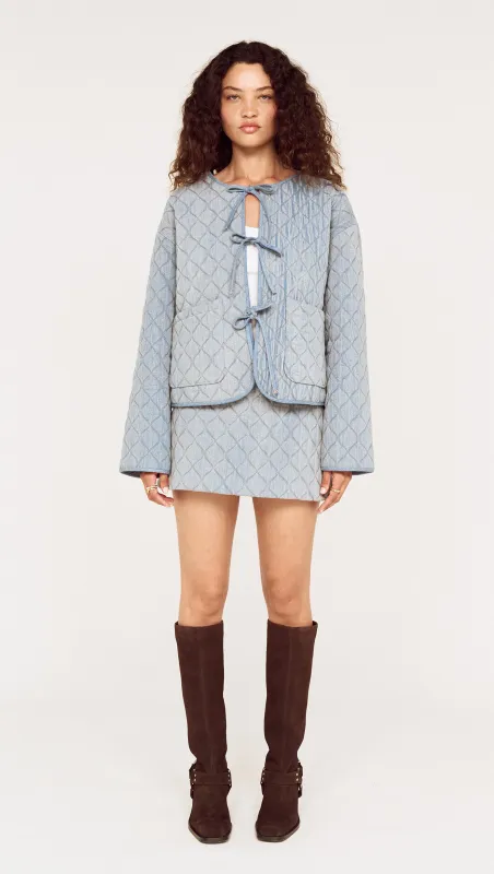 Quilted Denim Mini Skirt made by MINKPINK