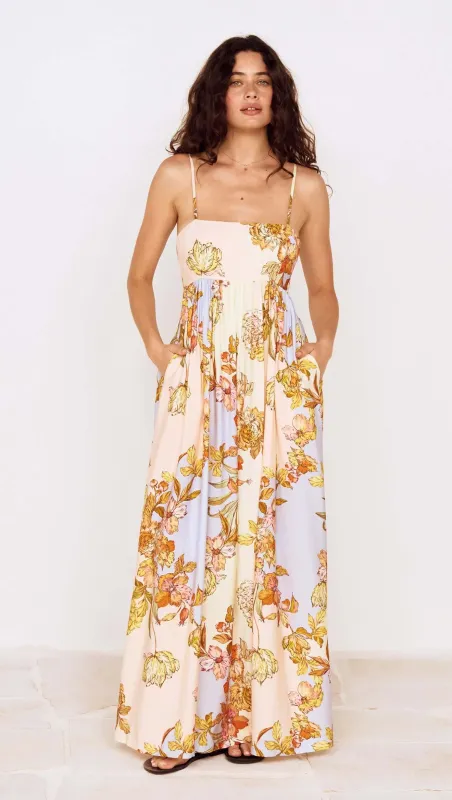 Pastel Floral Tie Detail Maxi Dress made by MINKPINK