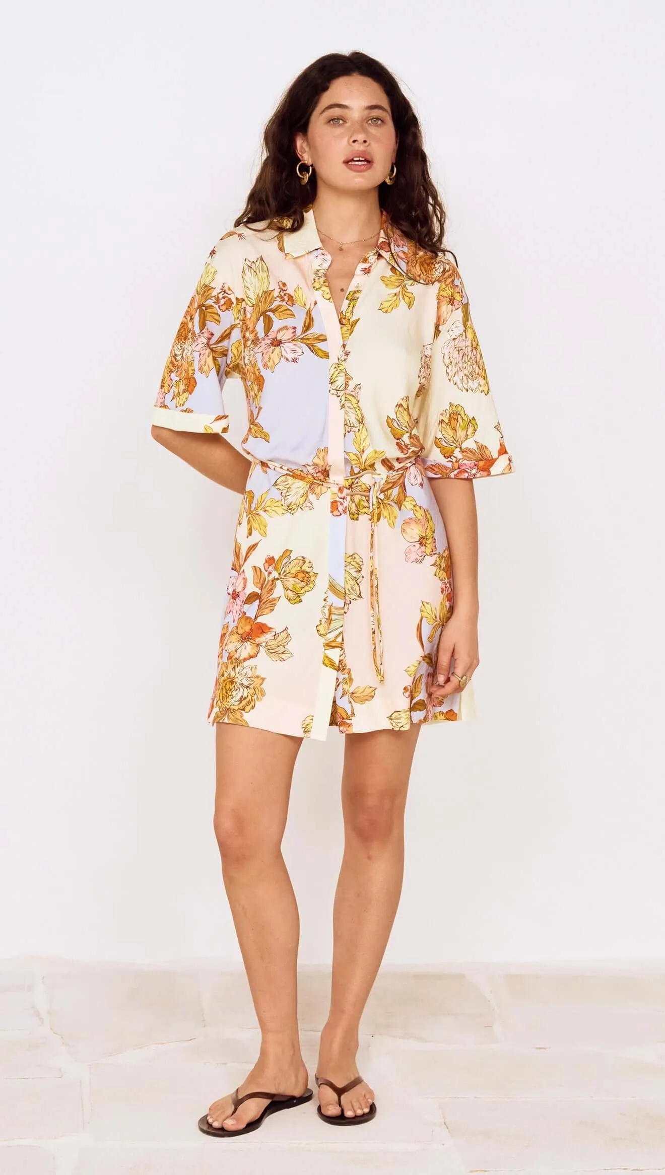 Pastel Floral Mini Shirt Dress sold by MINKPINK product image thumbnail 2