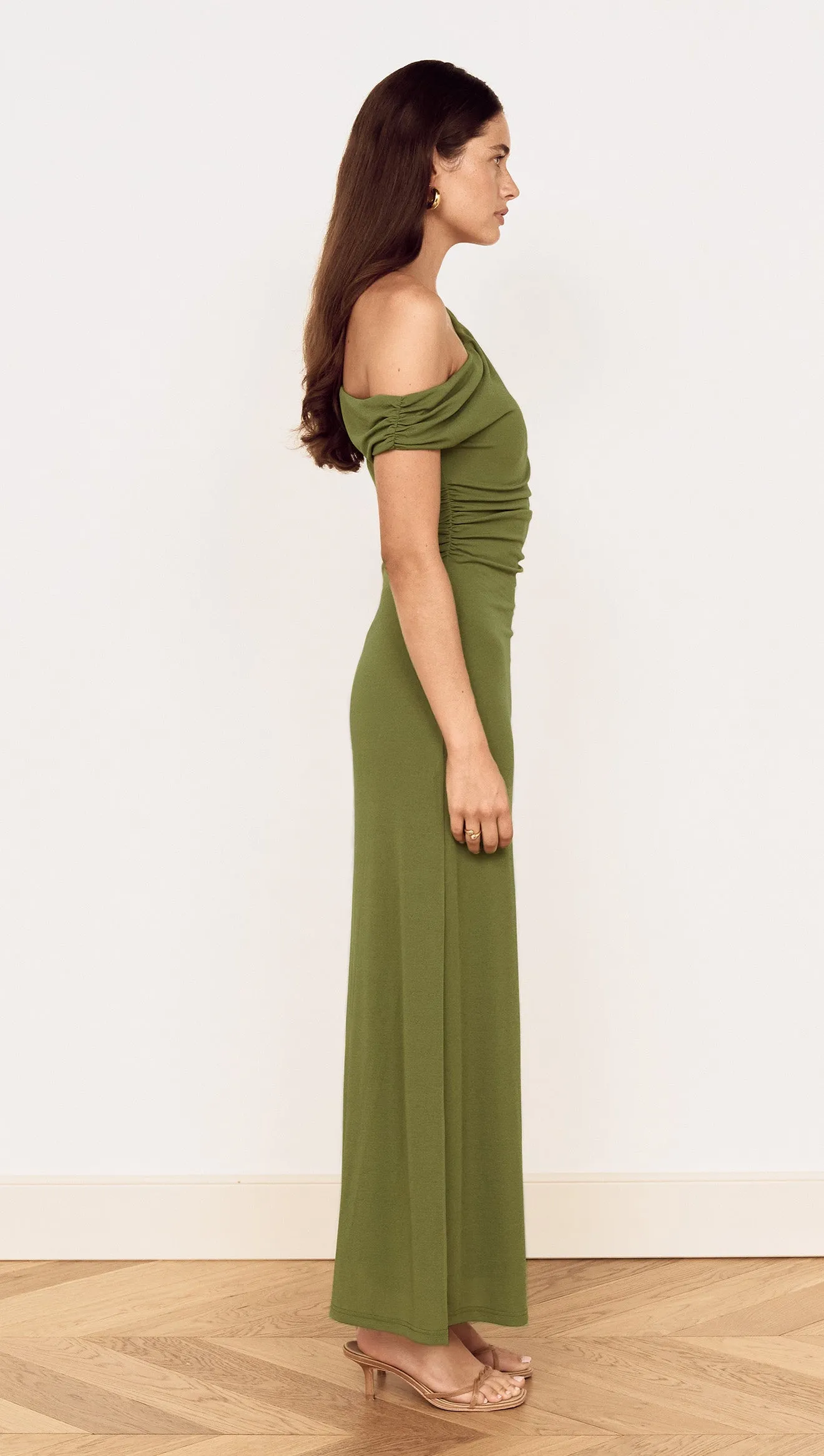 Green One Shoulder Mesh Midi Dress sold by MINKPINK product image thumbnail 3