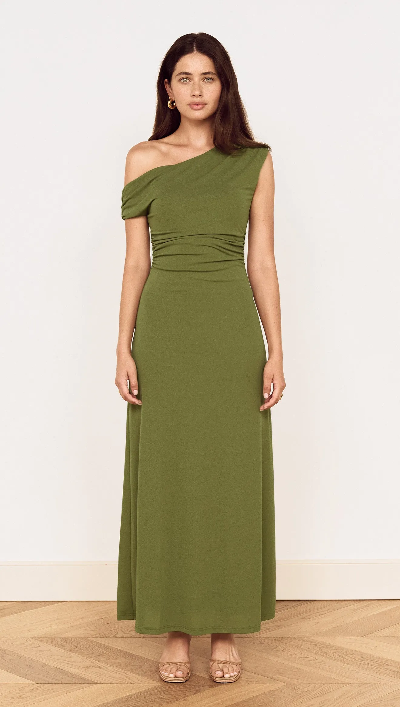 Green One Shoulder Mesh Midi Dress sold by MINKPINK product image thumbnail 2