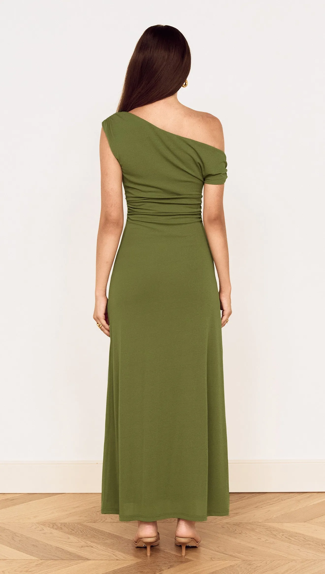 Green One Shoulder Mesh Midi Dress sold by MINKPINK product image thumbnail 4