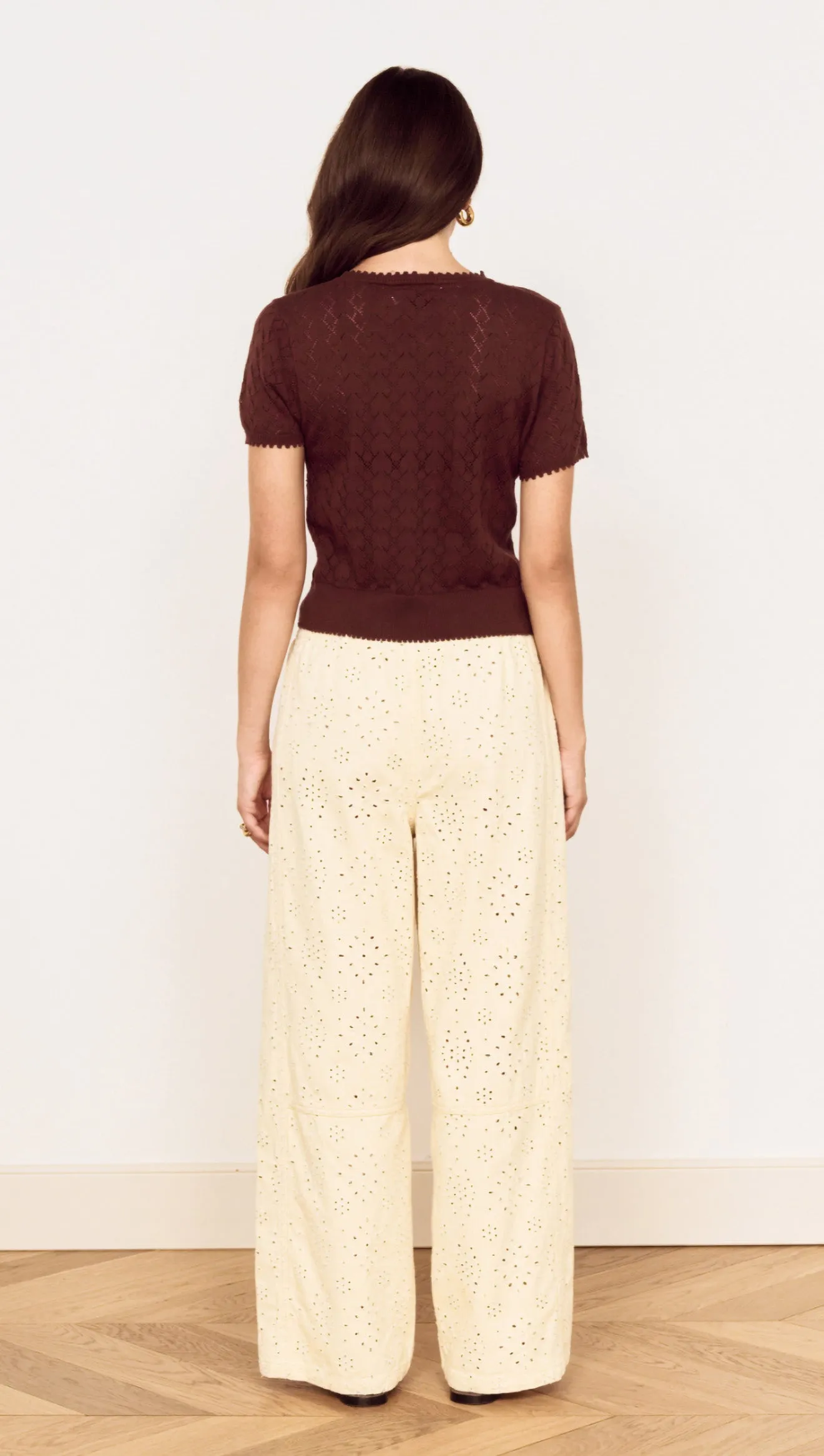 Brown Scallop Edge Knitted Tee sold by MINKPINK product image thumbnail 4